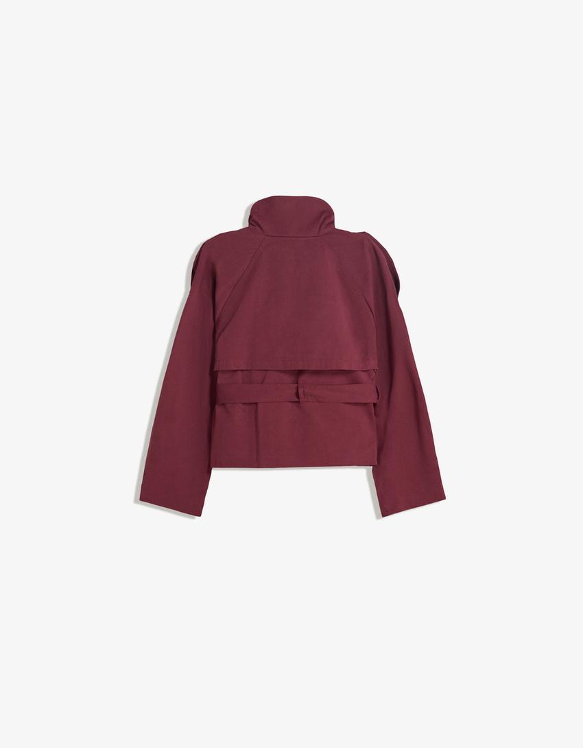 Rowan - Cropped High Collar Waterproof Belted Trenchcoat Woman