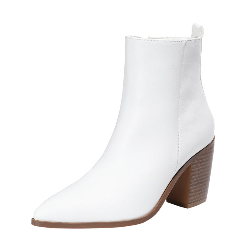 Ysera - Pointed Ankle Block Heel Boots