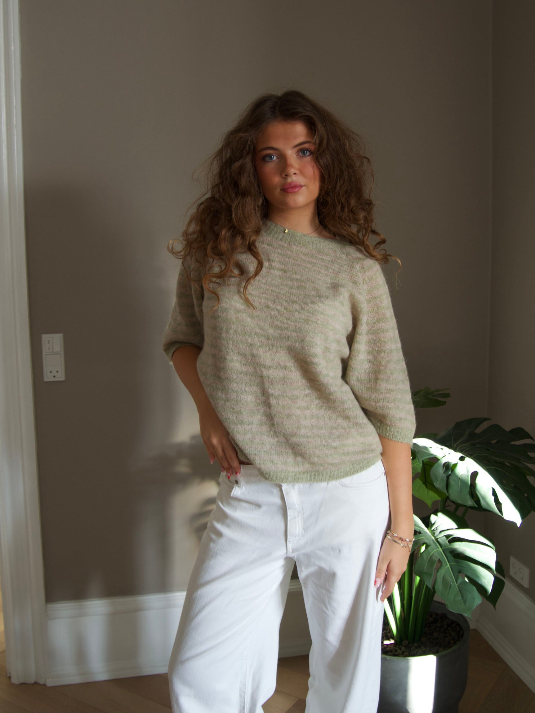Erin – Striped Alpaca Knit Top