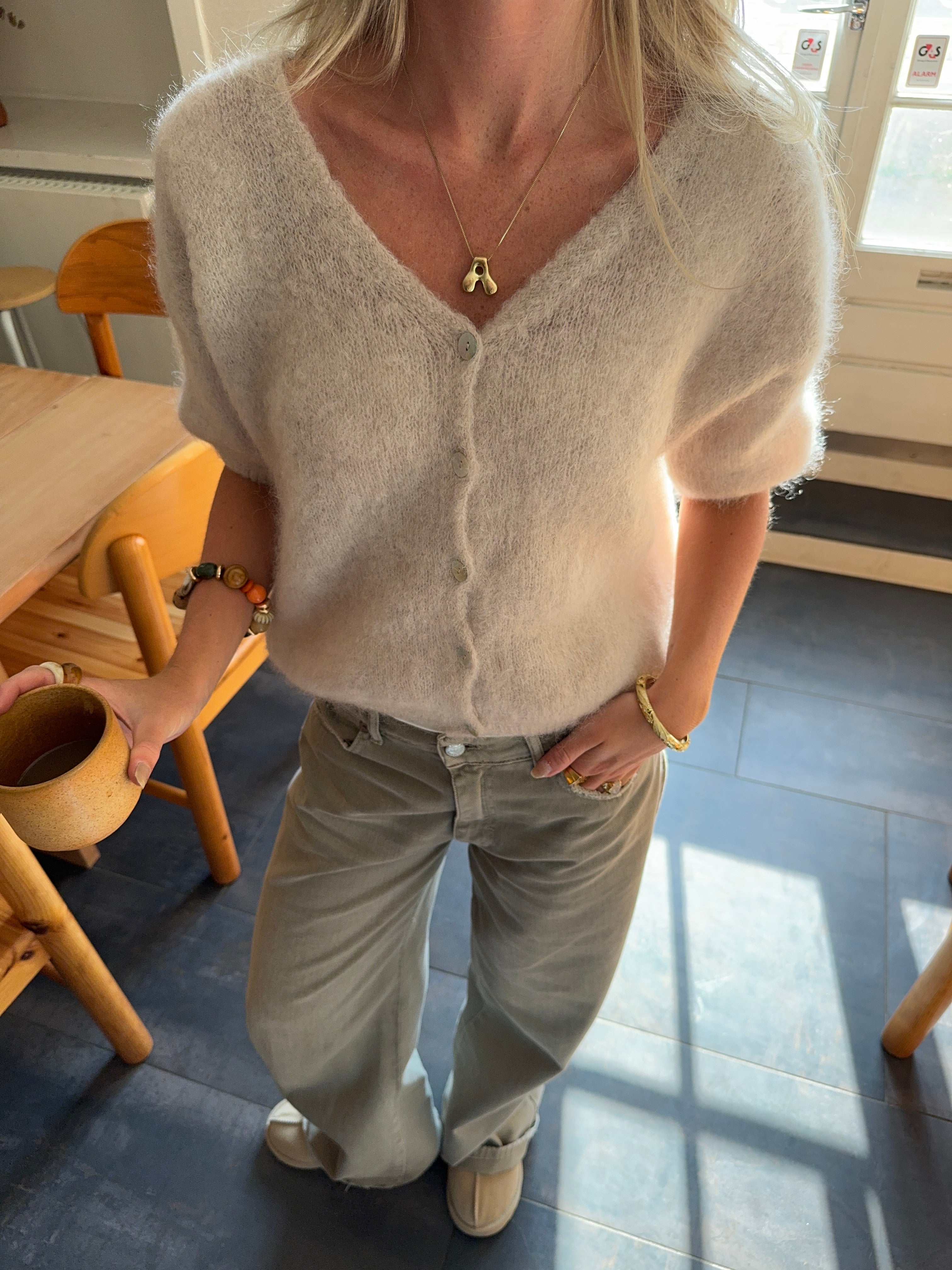 Annaly - Mohair Knit Cardigan Beig
