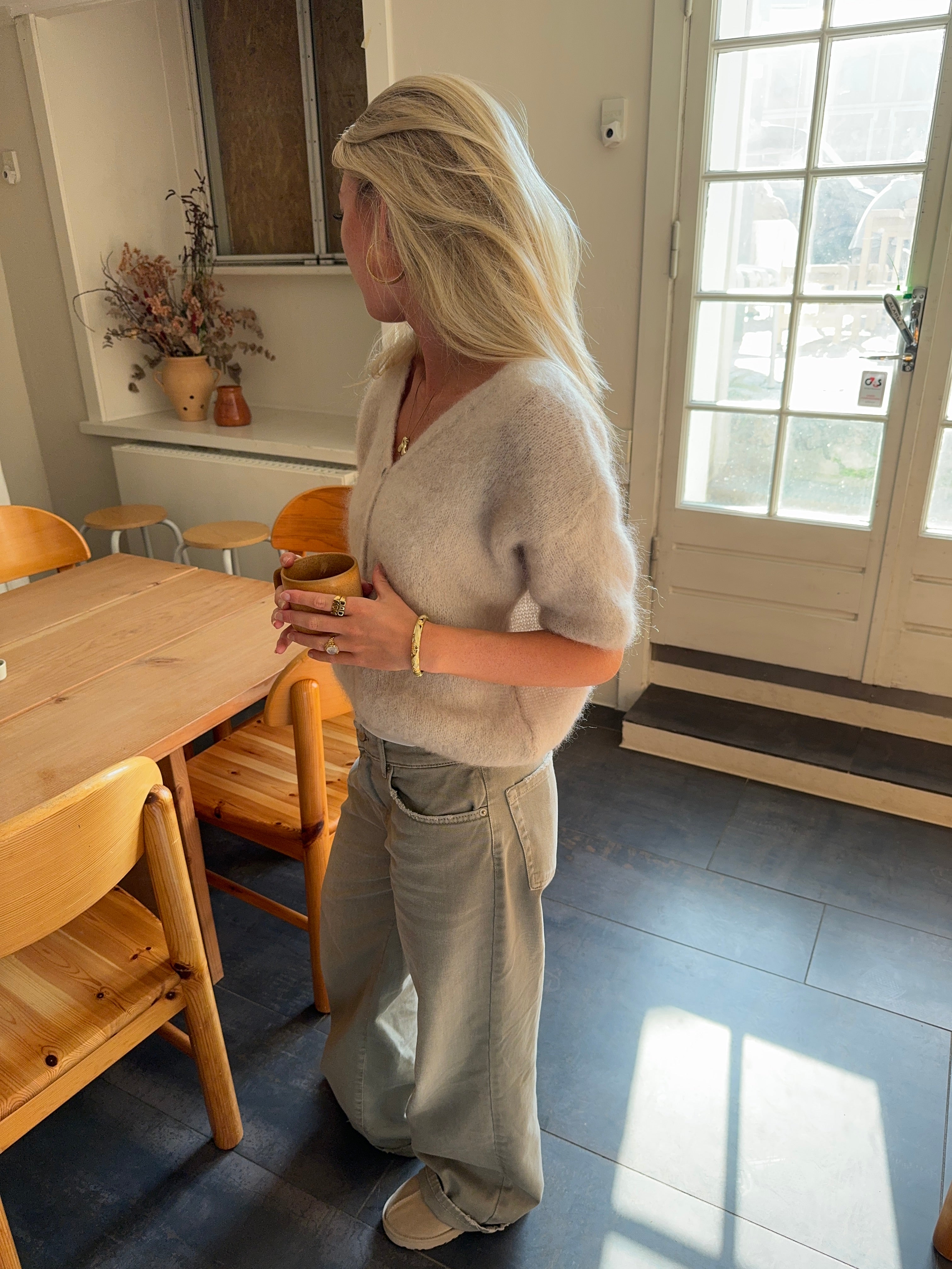 Annaly - Mohair Knit Cardigan Beig