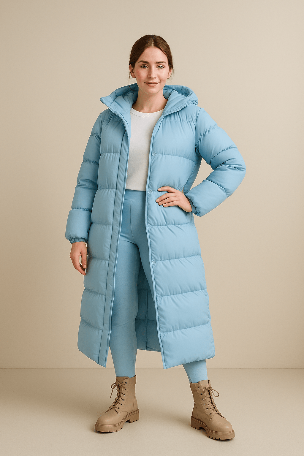 Ashford | Sigrid – Women’s Quilted Oversized Puffer Trench Coat with Hood
