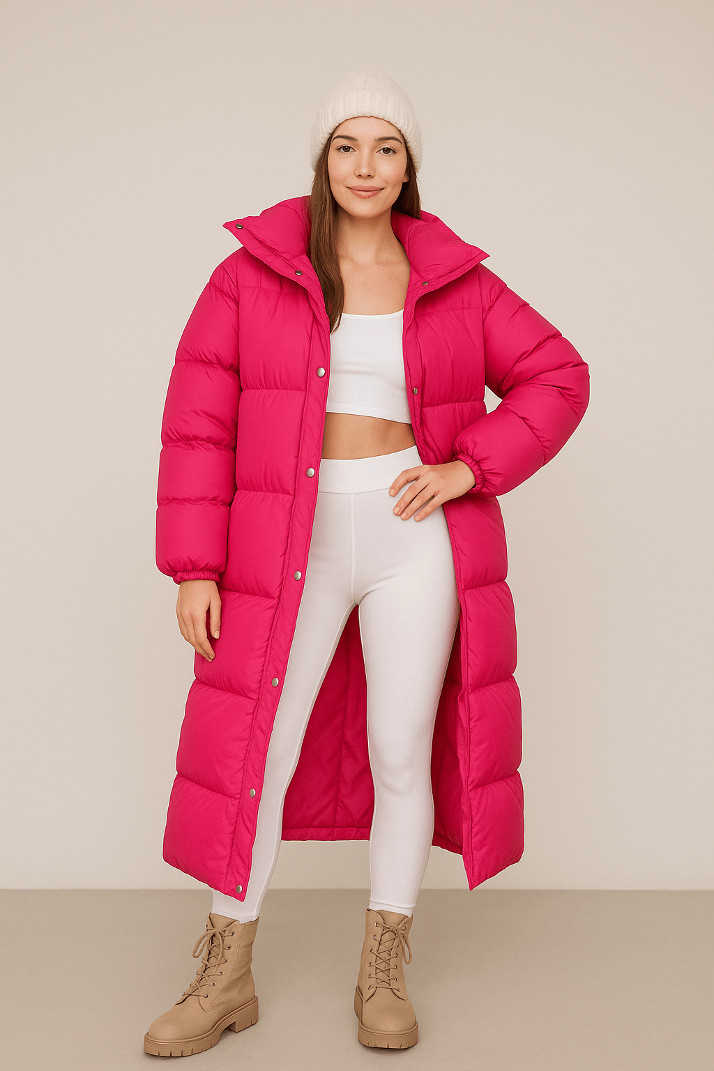 Ashford | Sigrid – Women’s Quilted Oversized Puffer Trench Coat with Hood