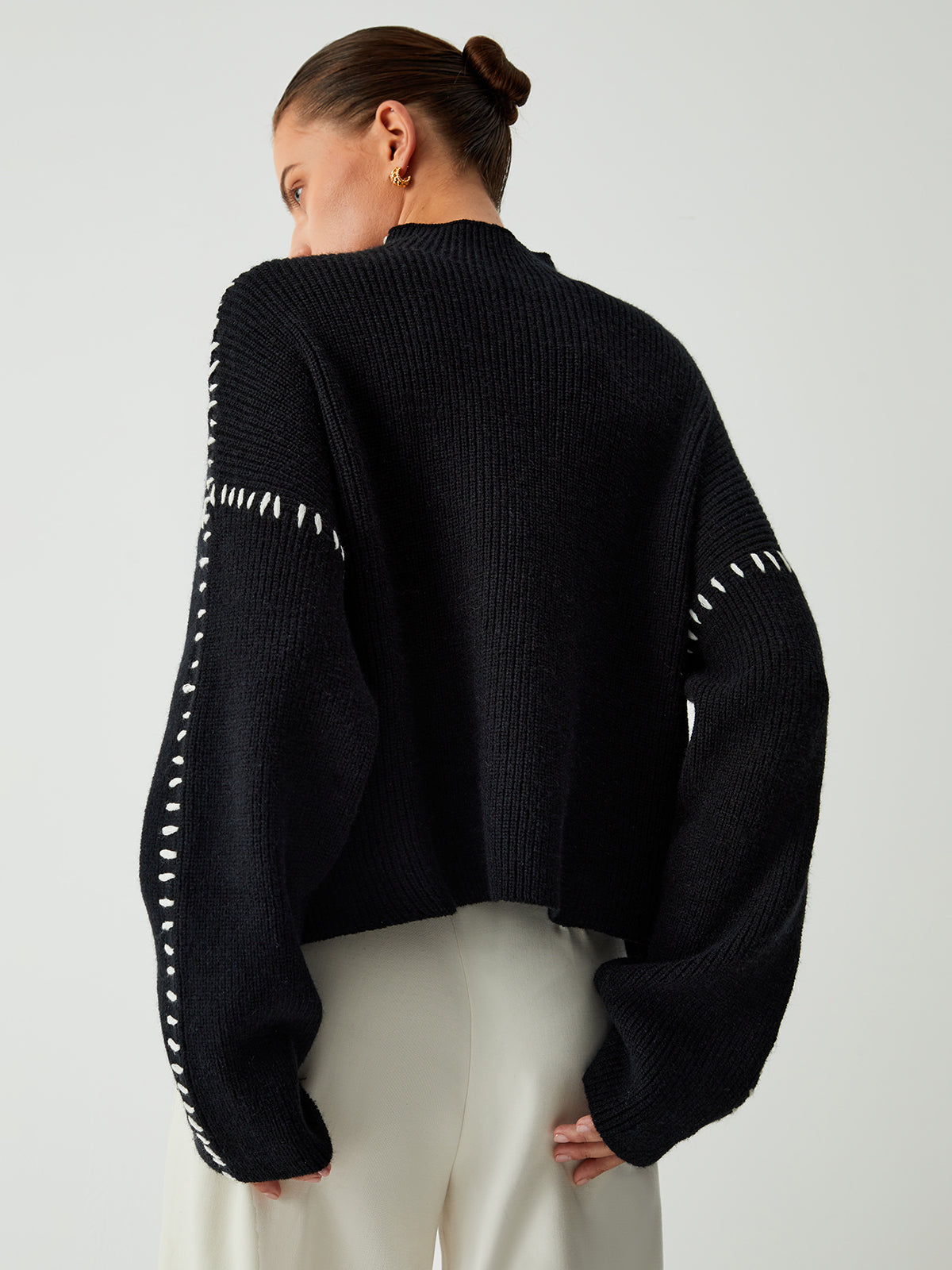 Oversized Mock Neck Sweater Woman
