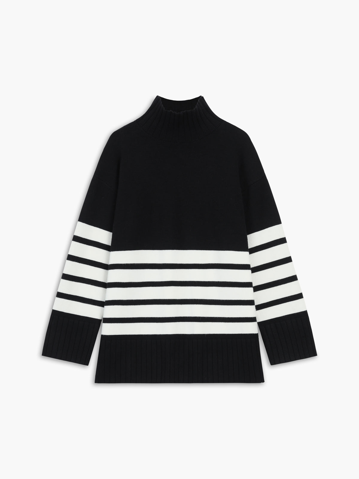 Long striped Oversized Sweater Cardigan Woman