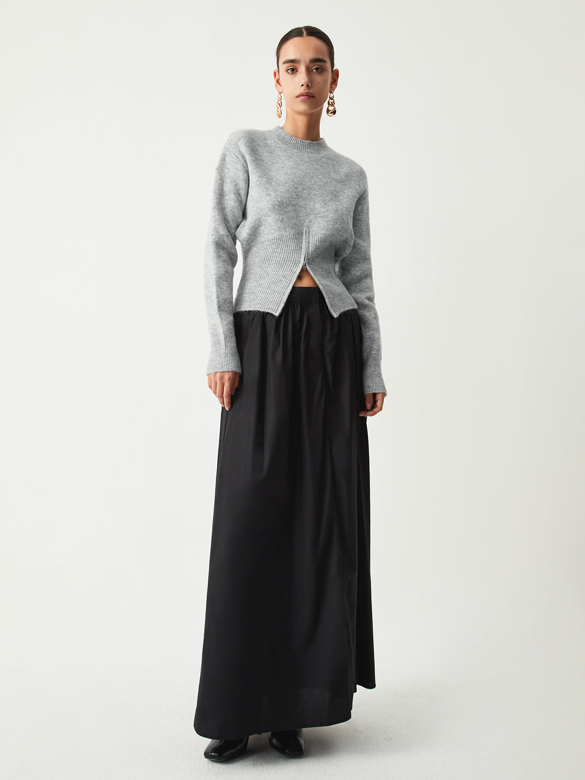 Half Zip Fuzzy Sweater Woman