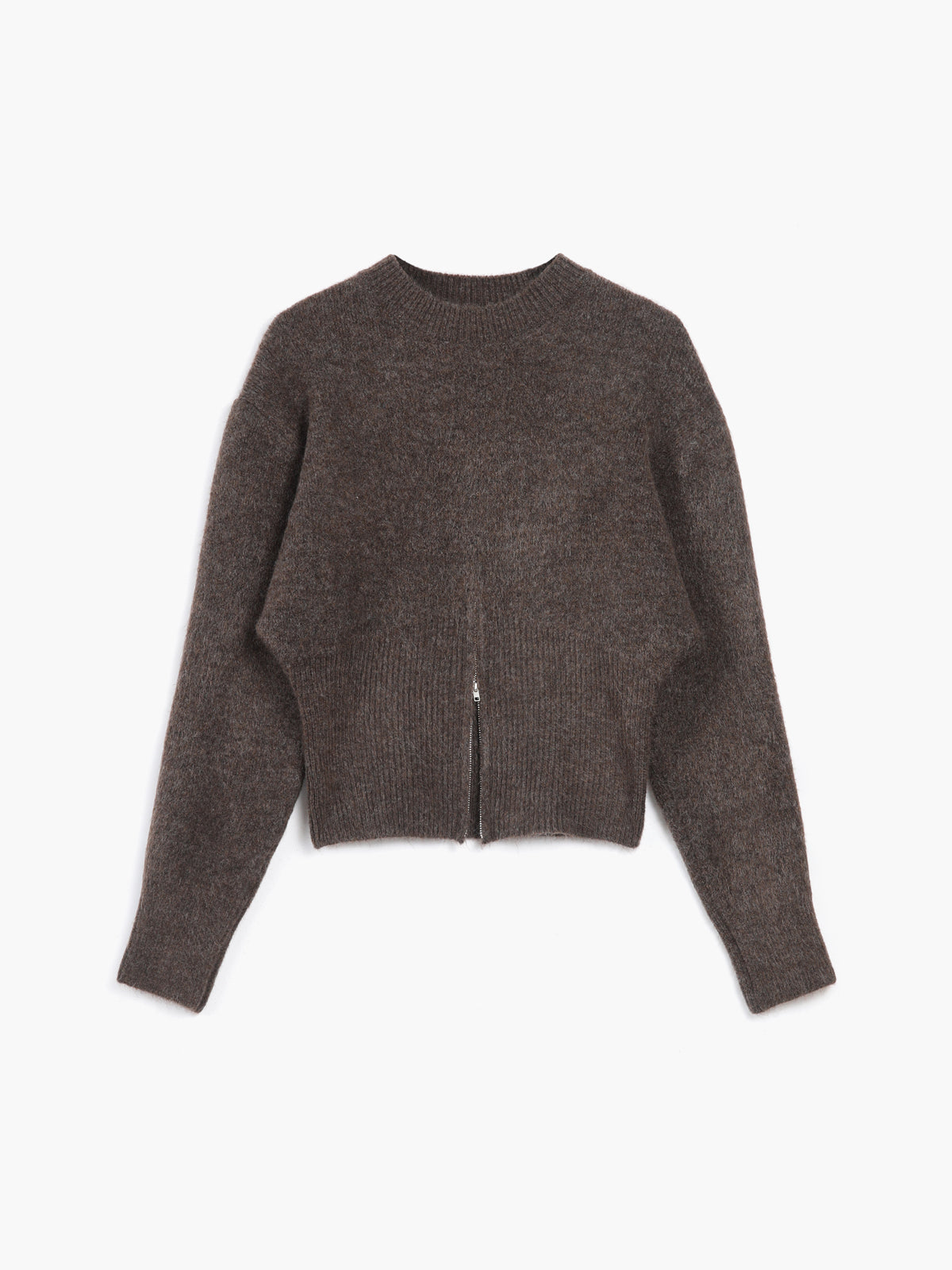 Half Zip Fuzzy Sweater Woman