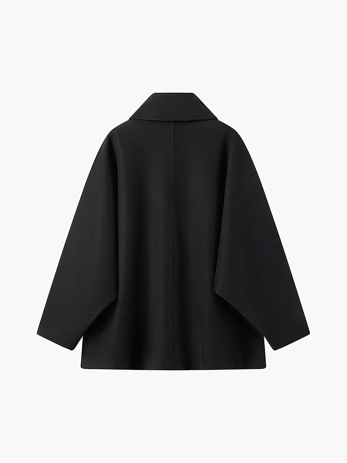 Classic Oversized Wool Cropped Trench Coat Woman