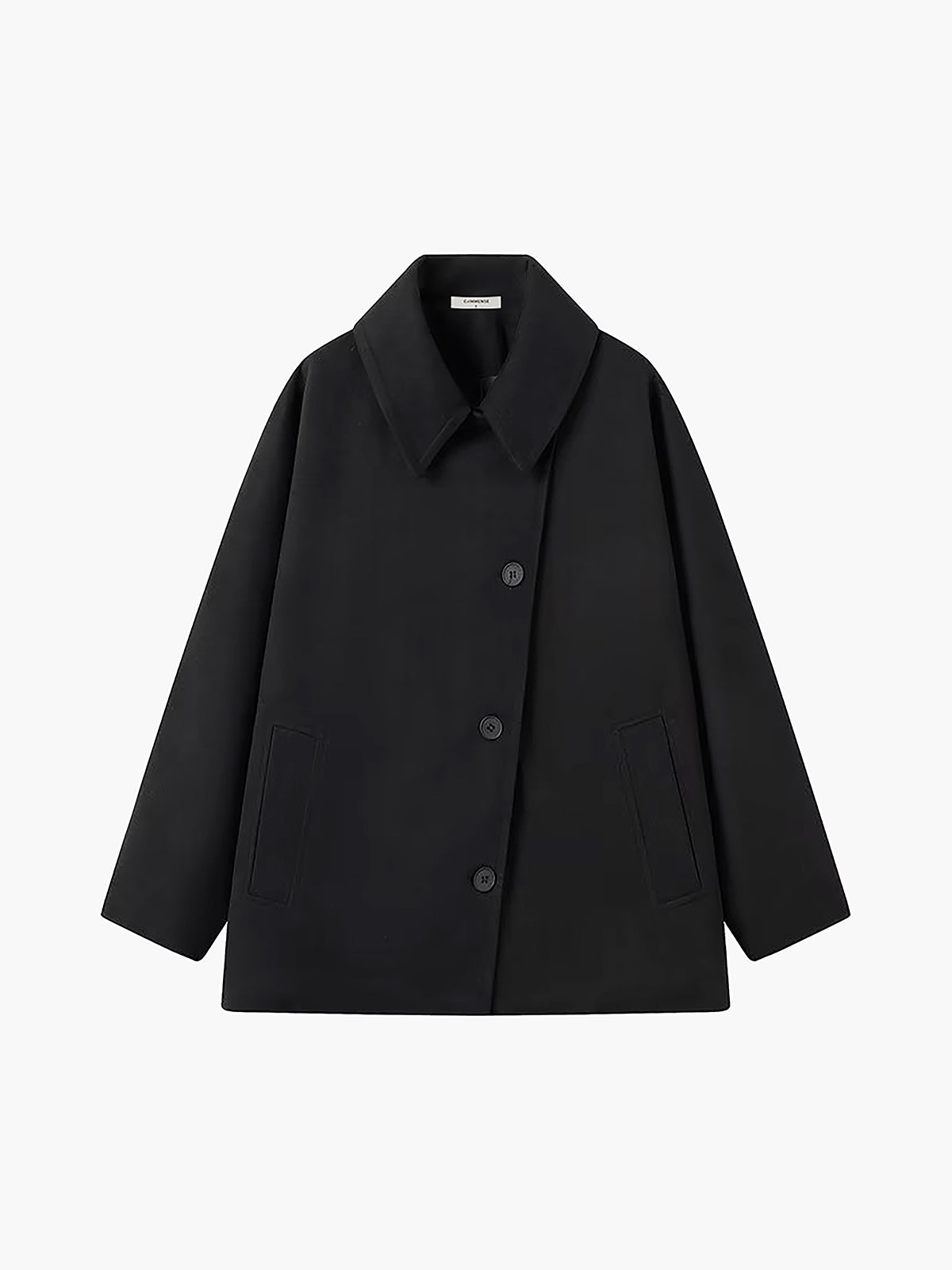Classic Oversized Wool Cropped Trench Coat Woman