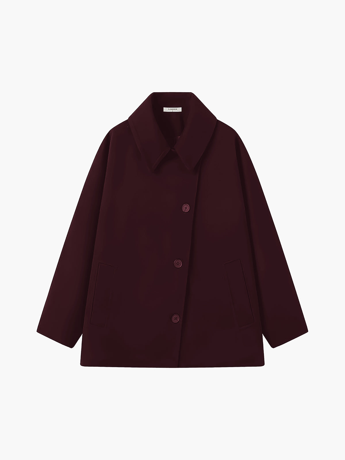 Classic Oversized Wool Cropped Trench Coat Woman