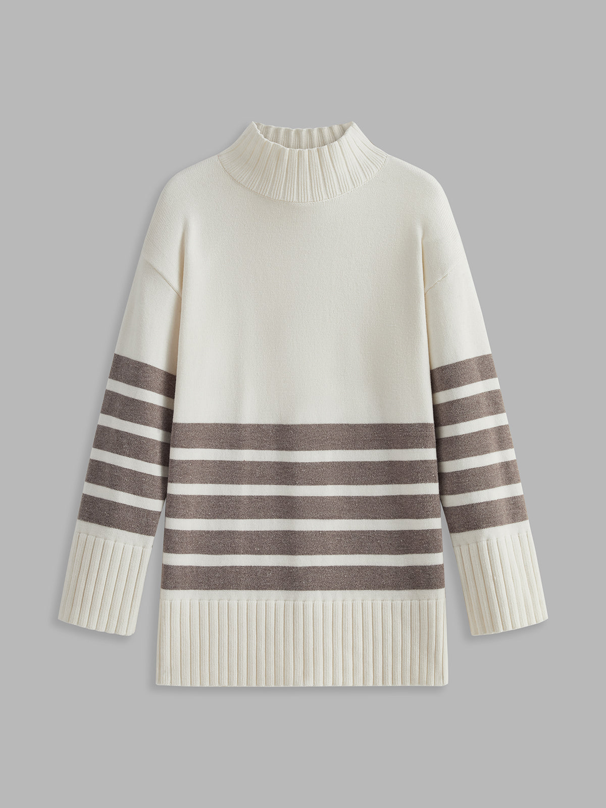 Long striped Oversized Sweater Cardigan Woman