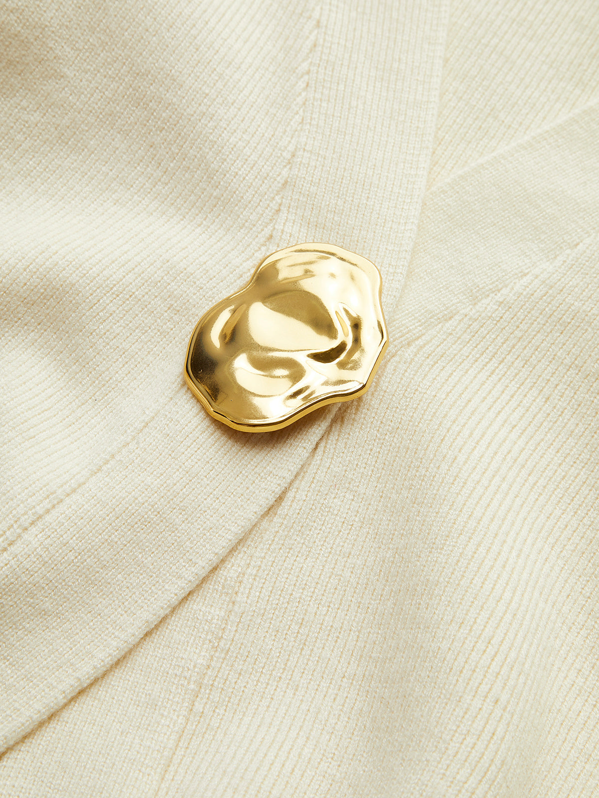 Golden Button Plain Cardigan Woman
