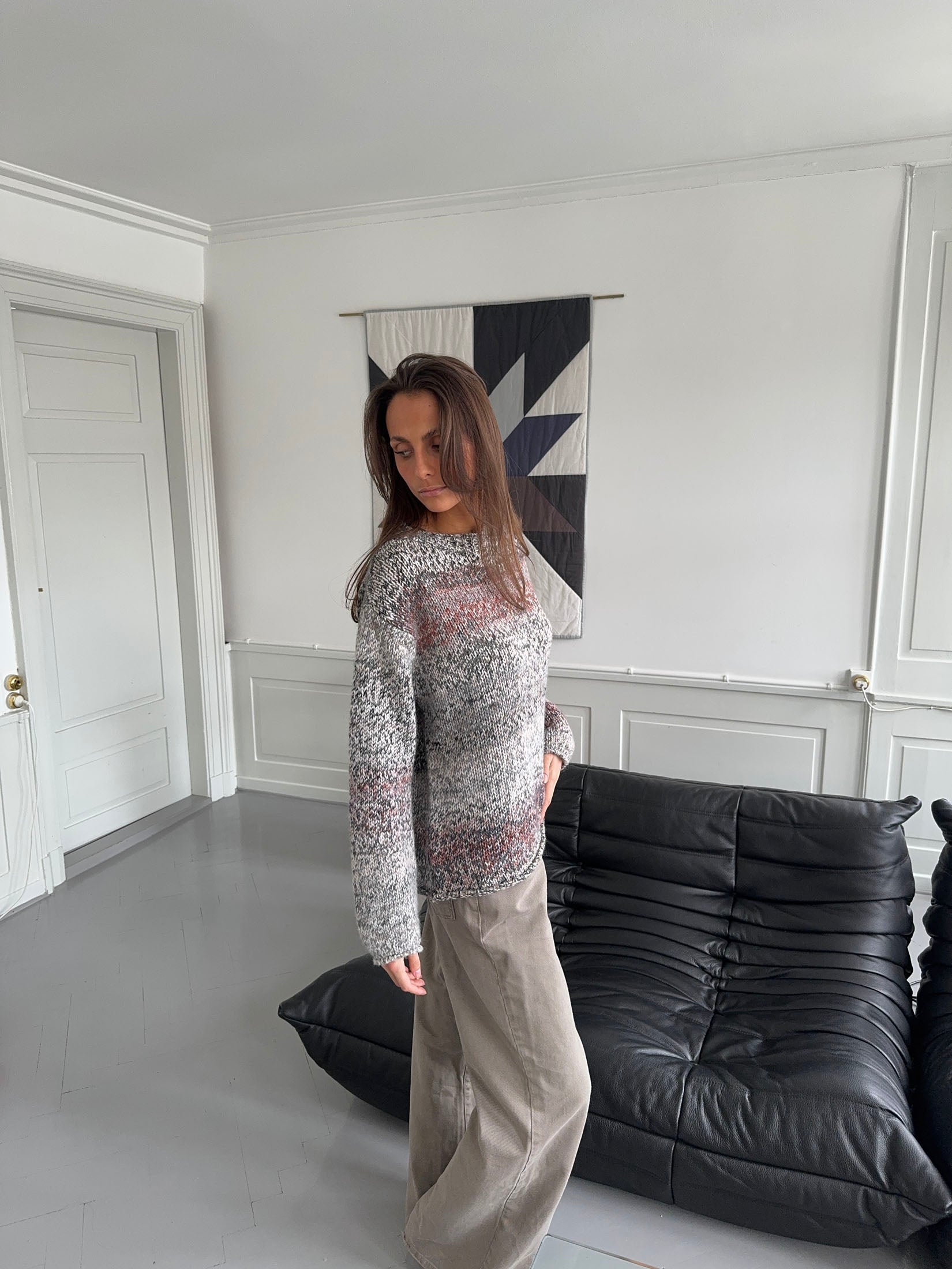 Balta – Black White Red Marled Sweater