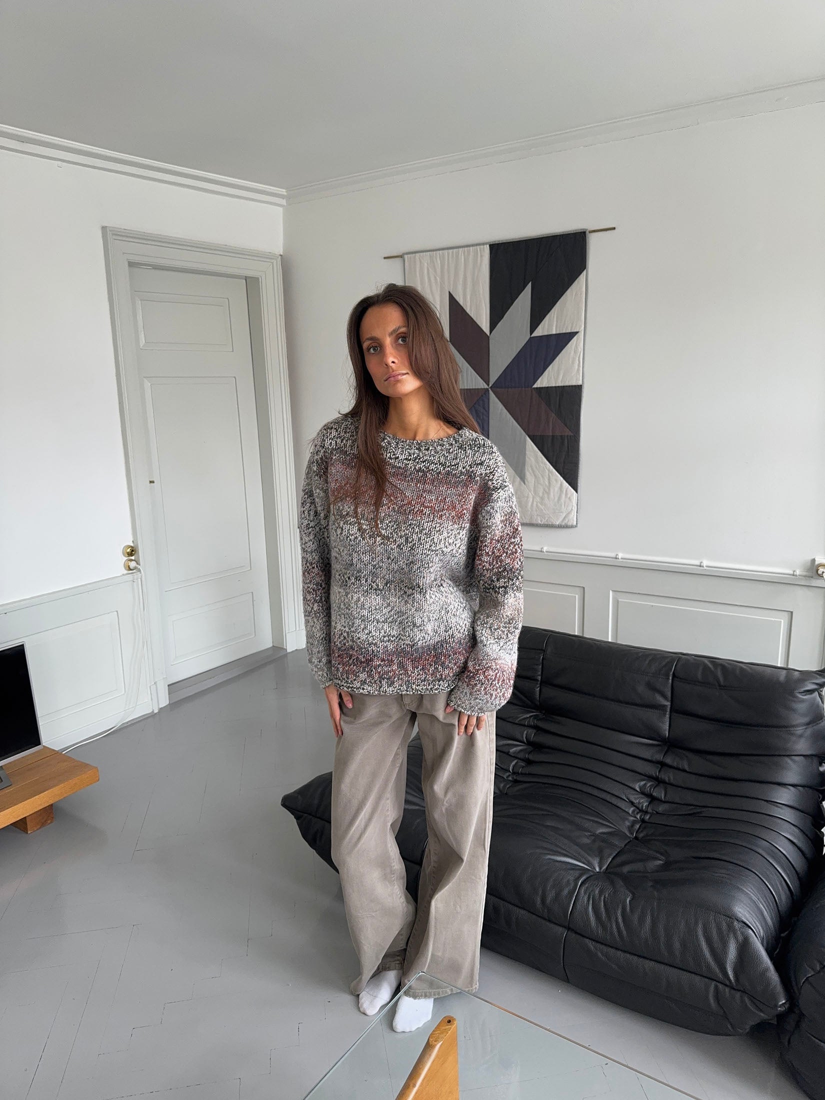 Balta – Black White Red Marled Sweater