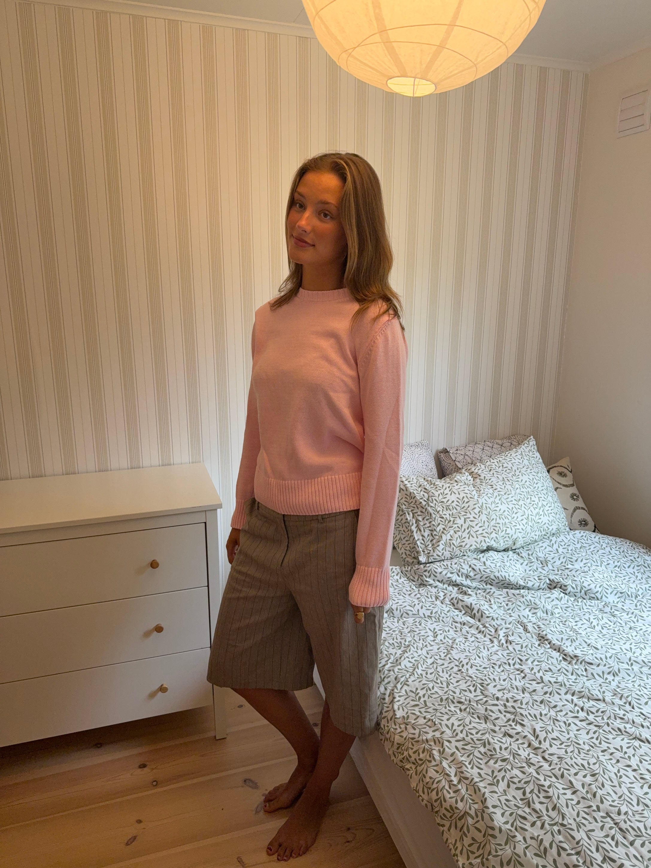 Beatrice – Light Pink Cotton Knit Sweater