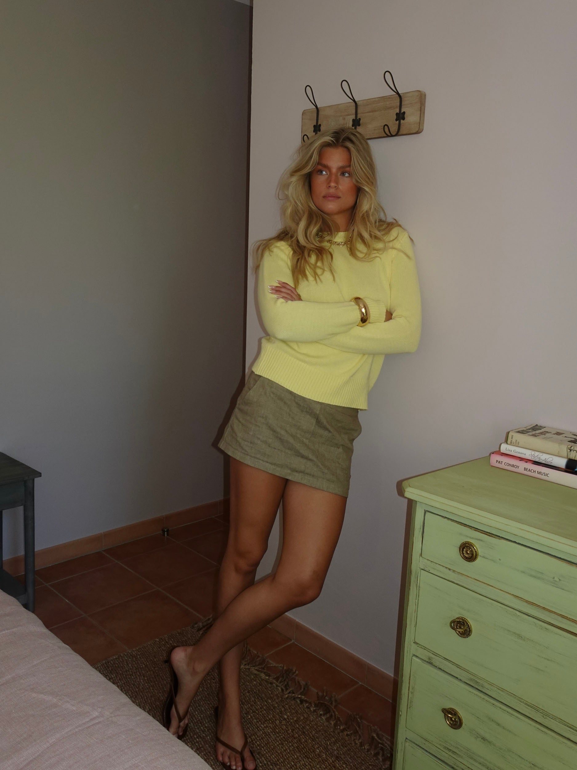 Beatrice – Pale Yellow Cotton Knit Sweater