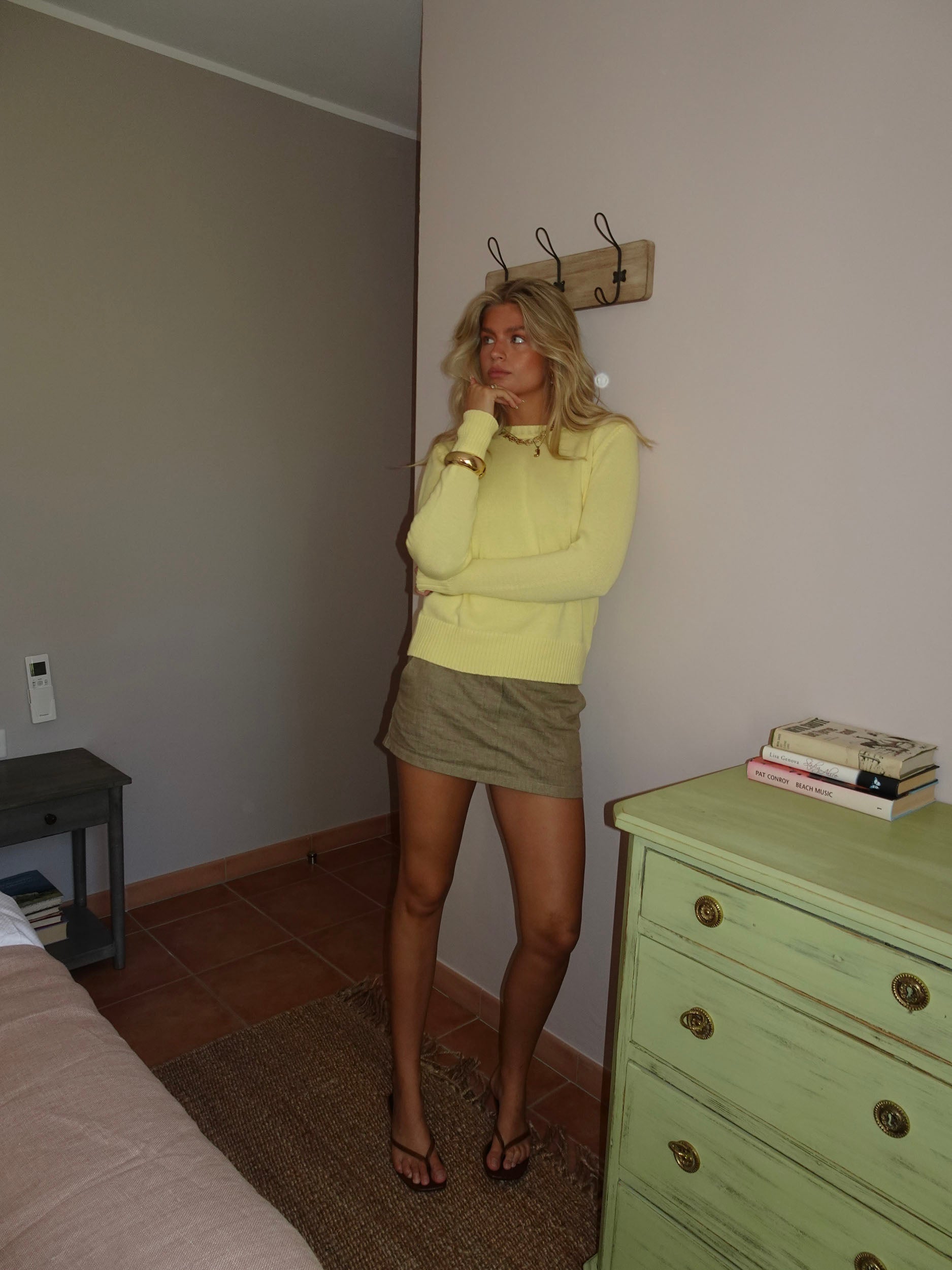 Beatrice – Pale Yellow Cotton Knit Sweater