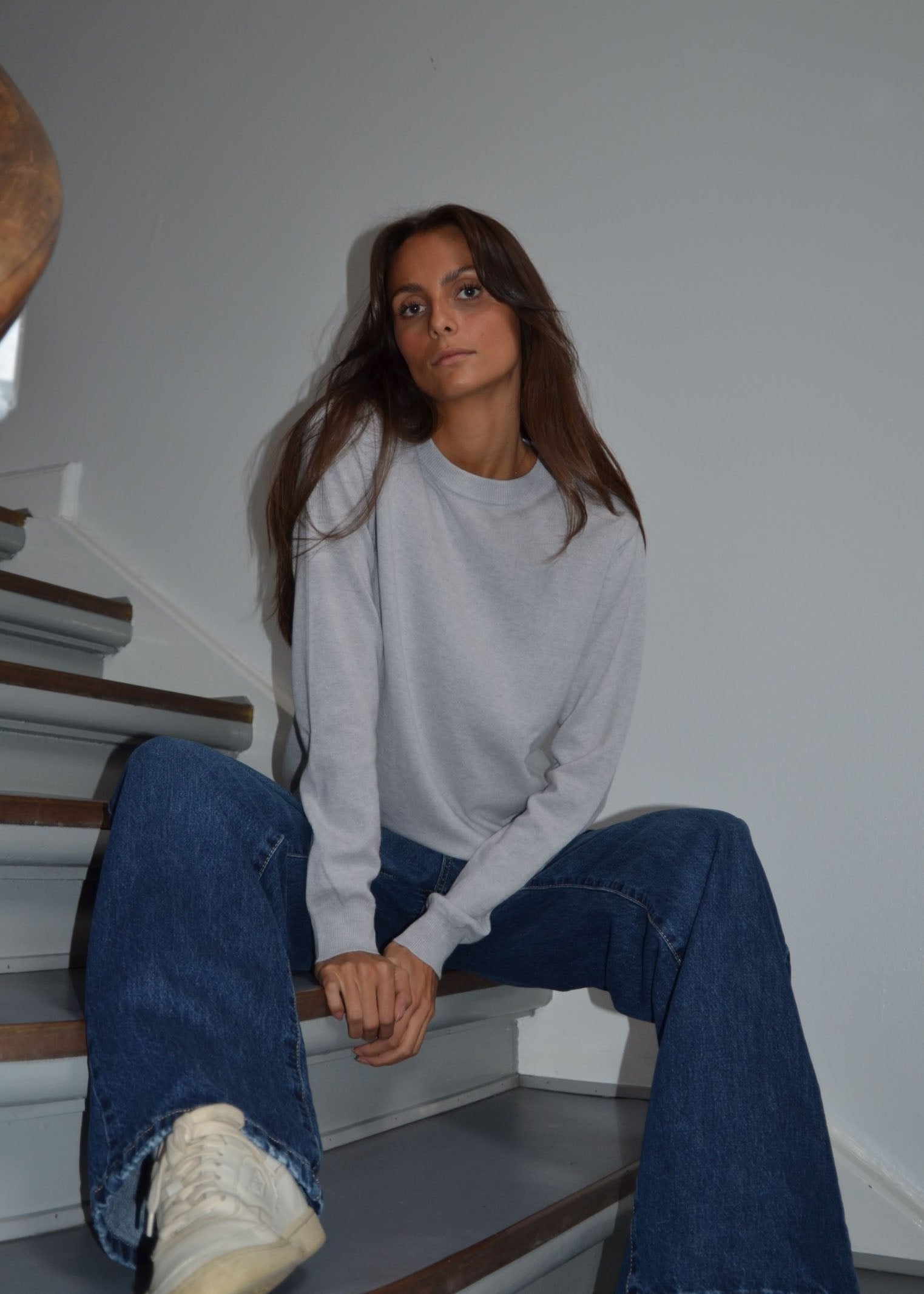 Lena – Light Grey Winter Sweater