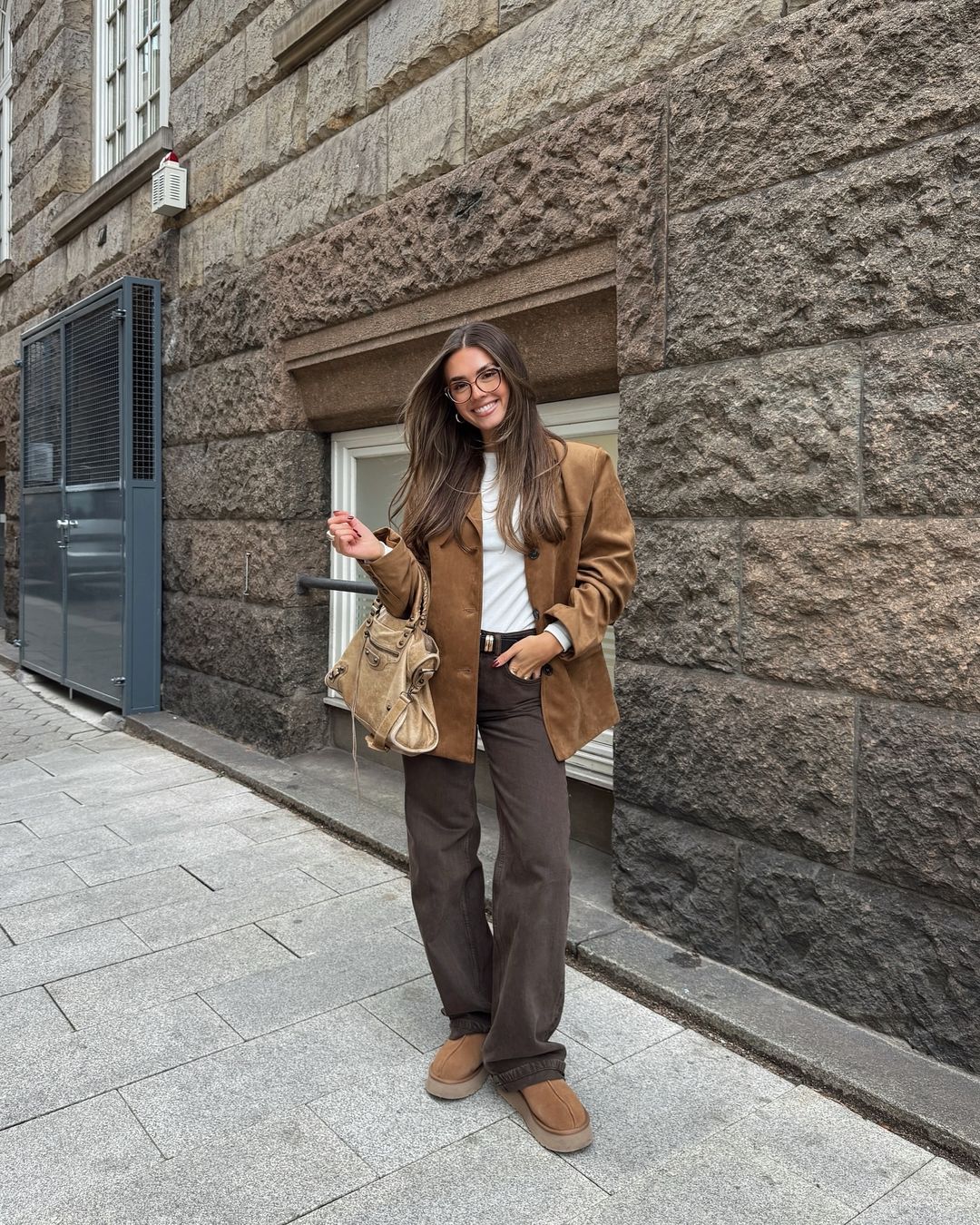 Brown suede blazer Autumn Woman