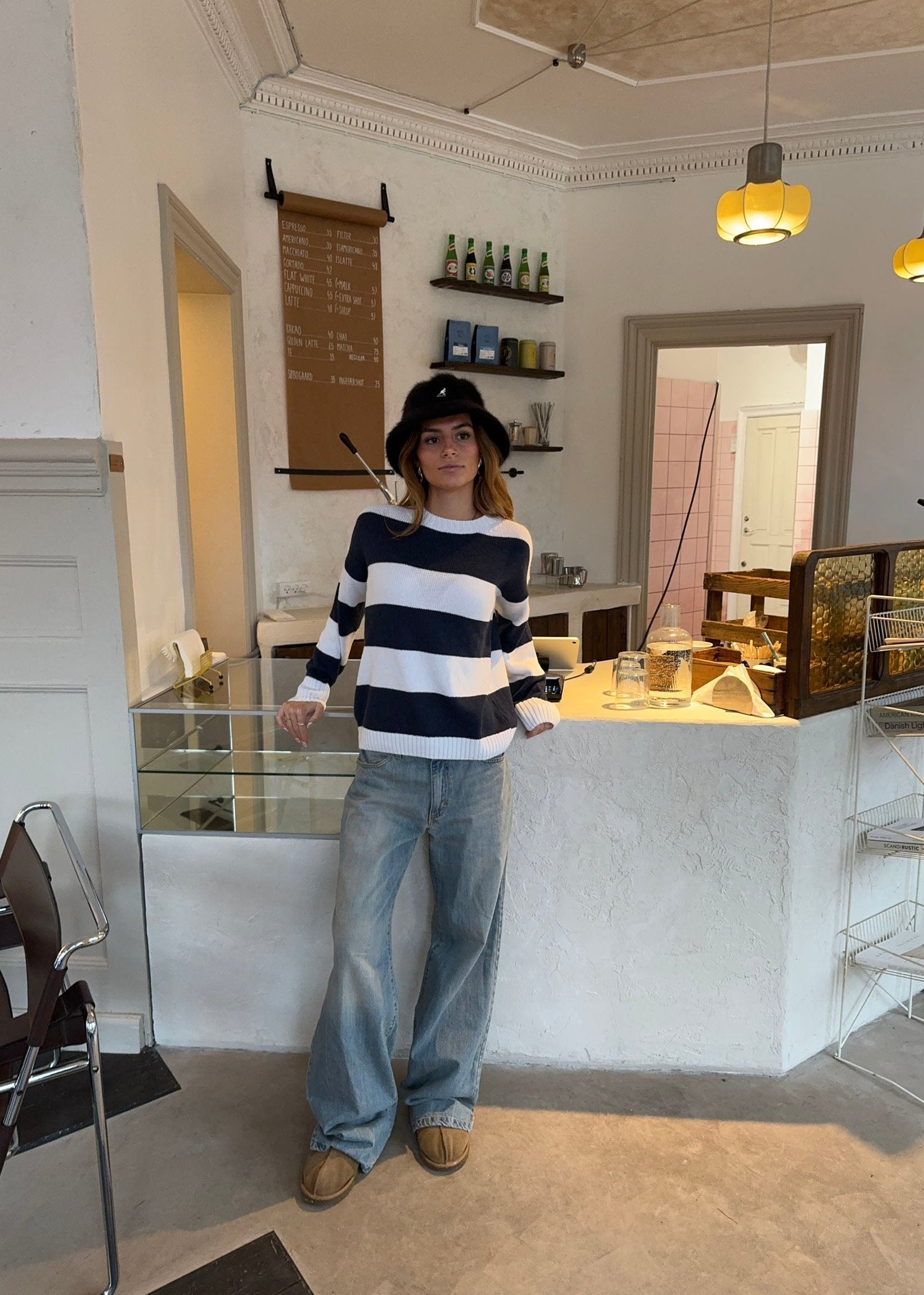 Aurora – Navy White Urban Striped Sweater