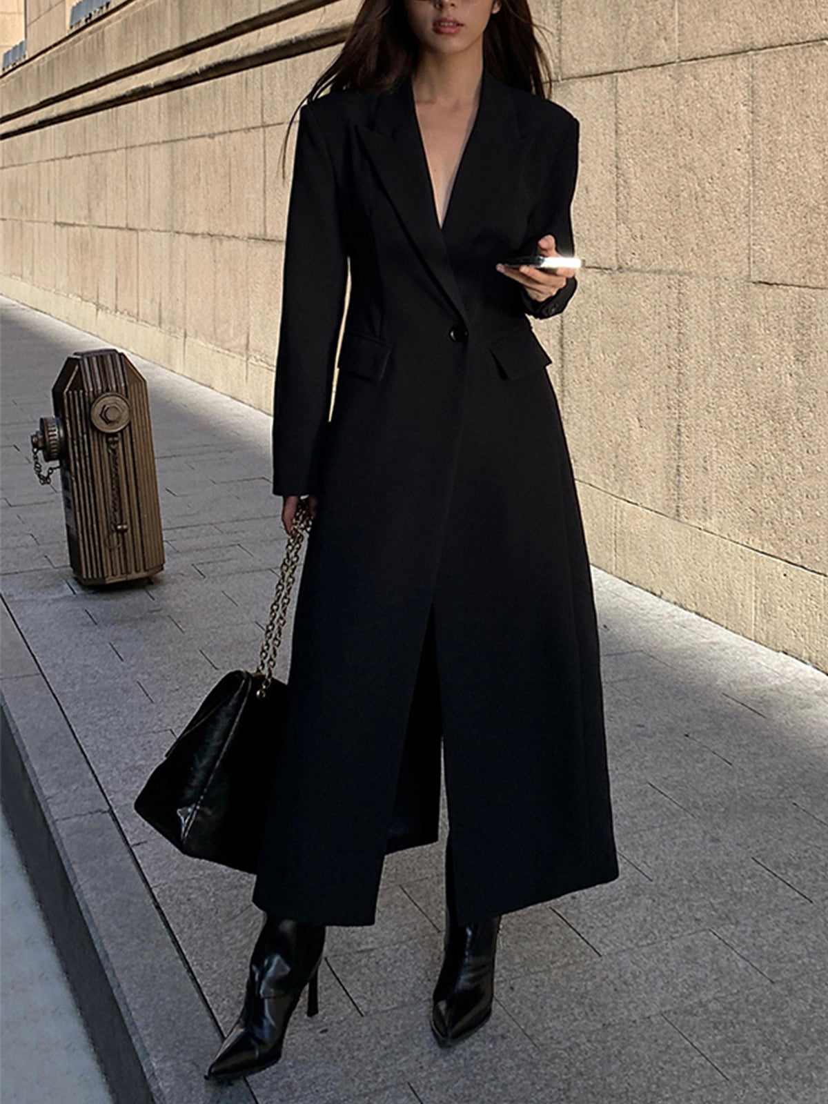 Ava - Longline Split Blazer Coat