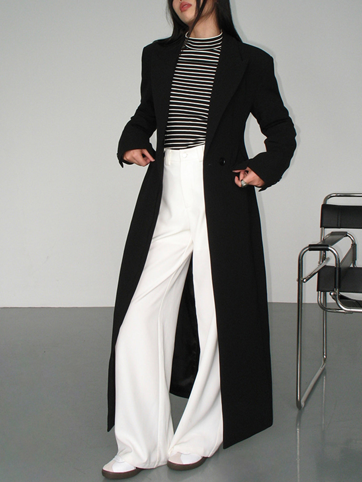 Ava - Longline Split Blazer Coat