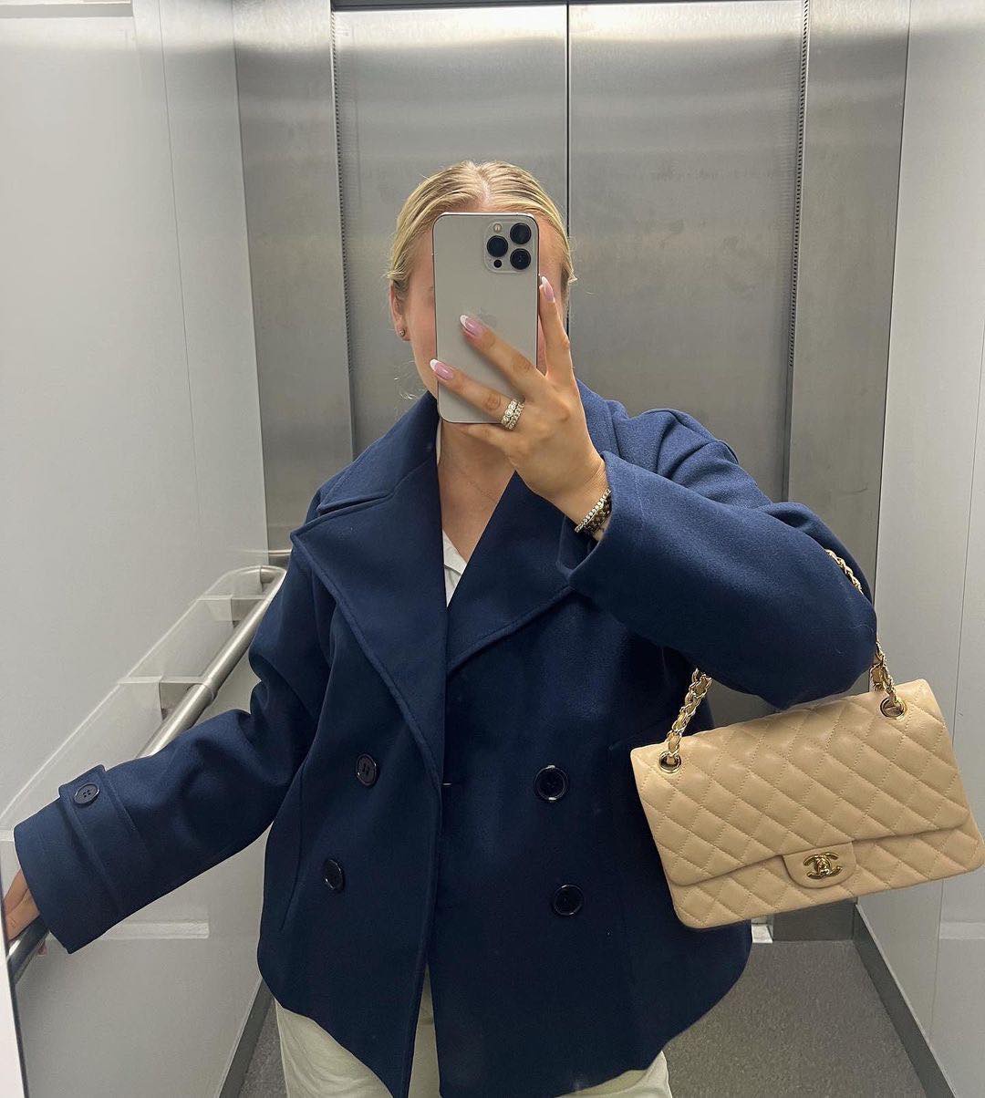 Mila – Cropped Double-Breasted Peacoat Jacket