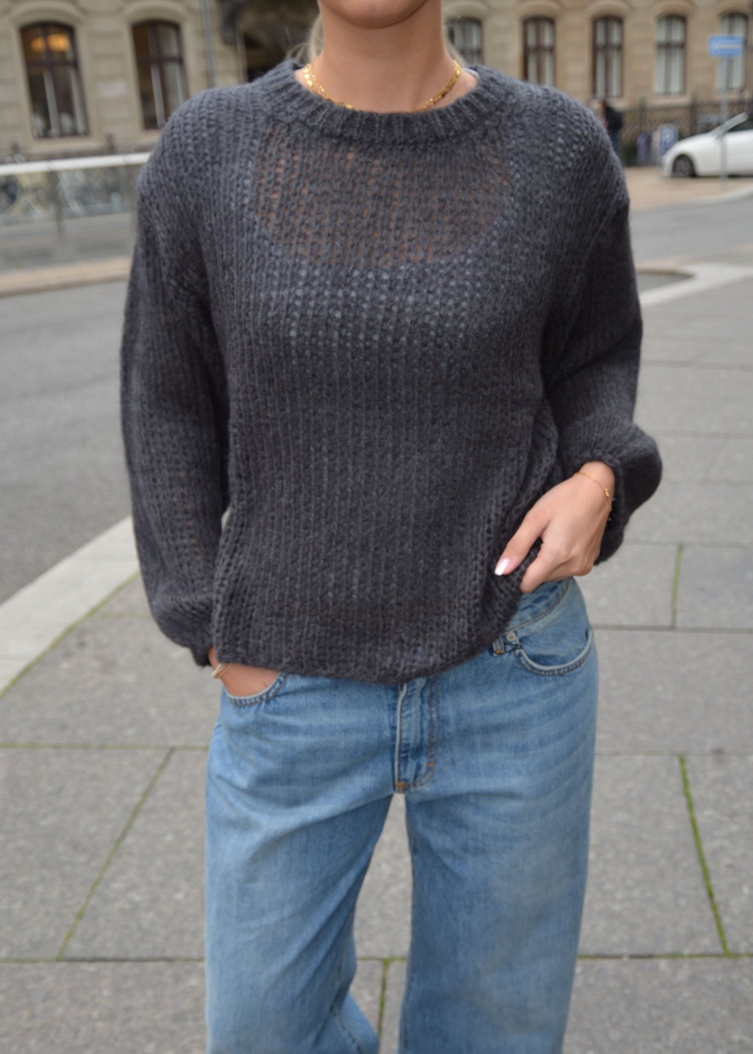 Isla – Grey Winter Mohair Sweater
