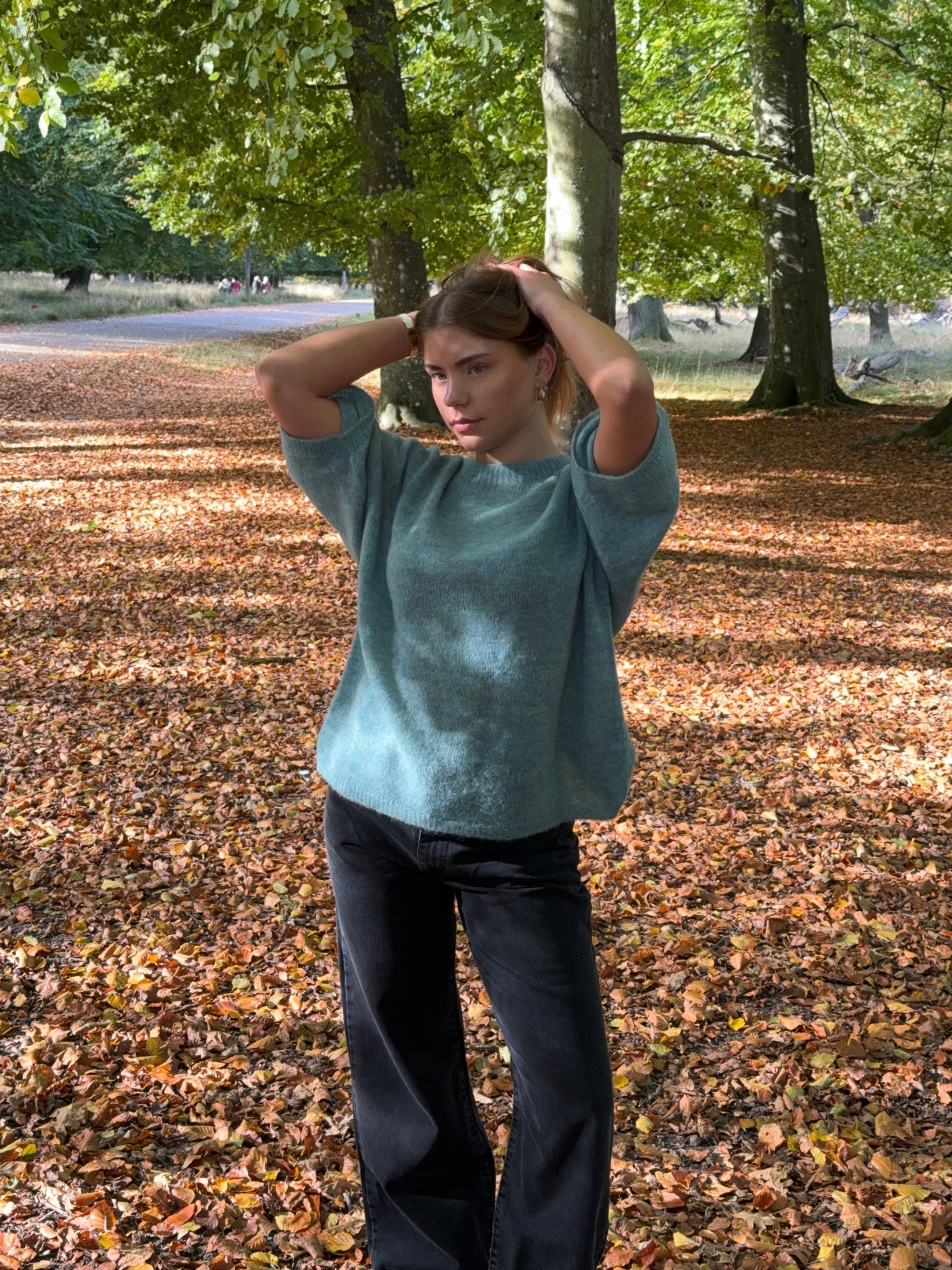Isabell – Blue-Green Cozy Knit Winter Top