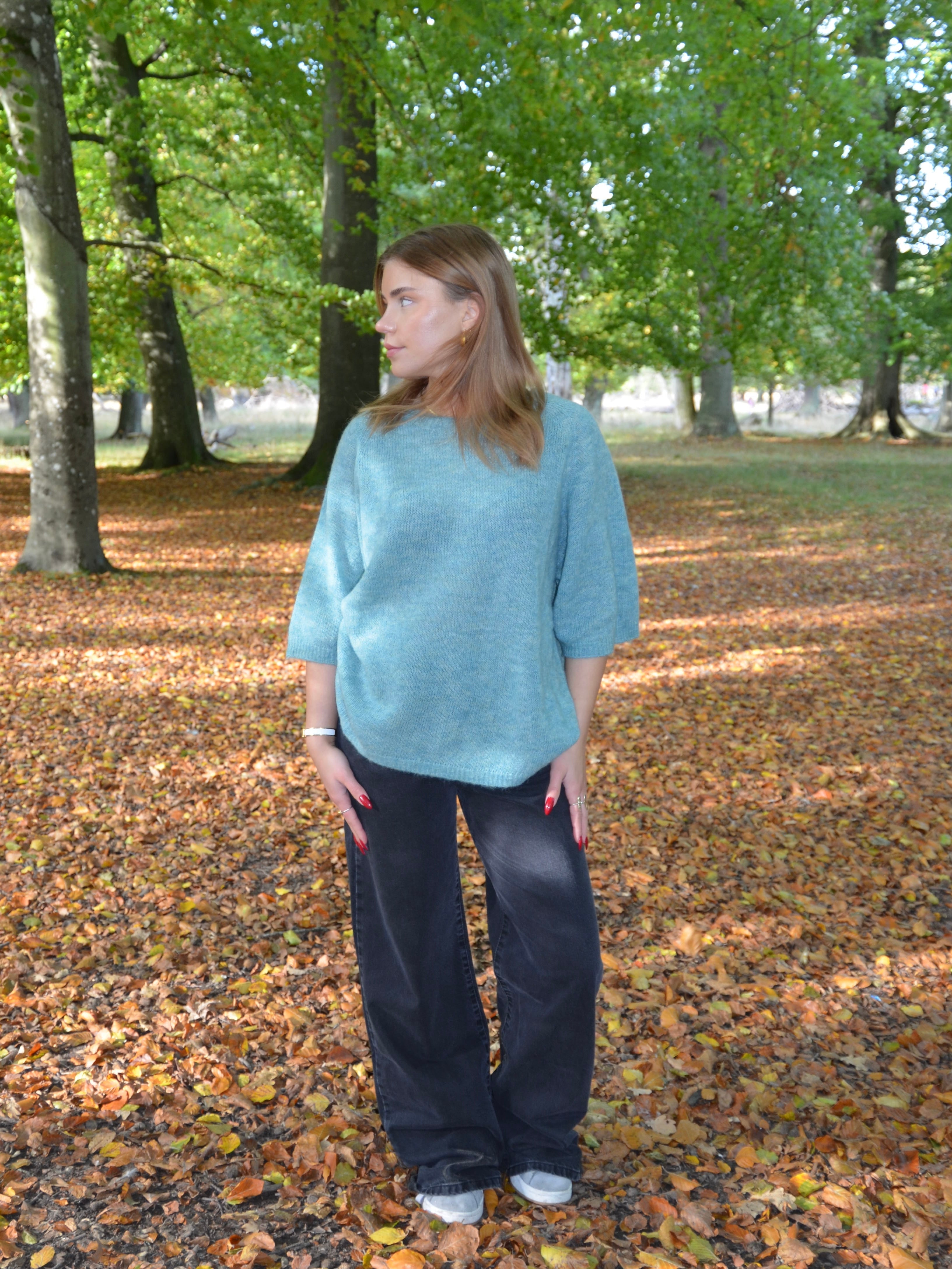 Isabell – Blue-Green Cozy Knit Winter Top