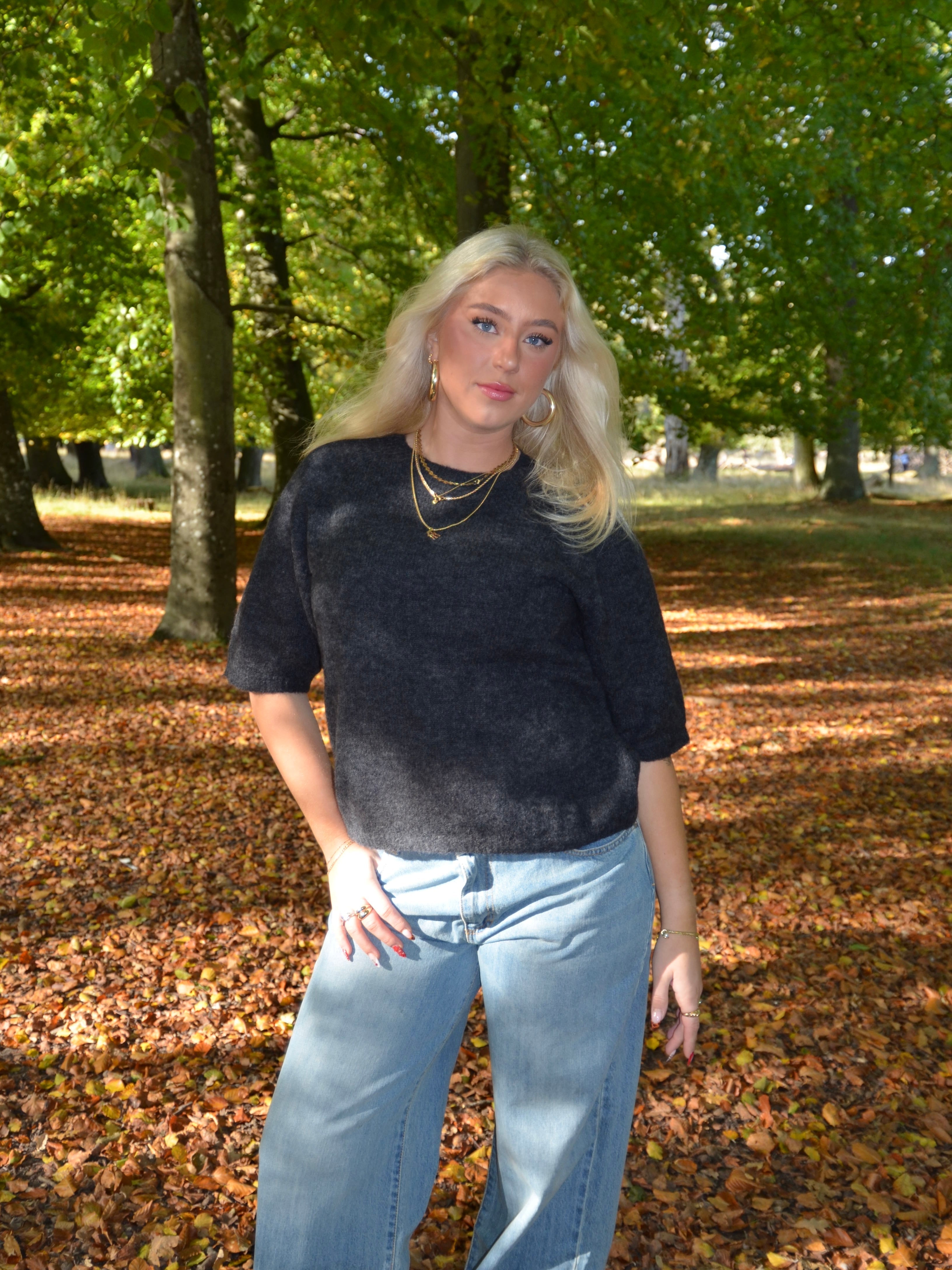 Isabell – Dark Grey Relaxed-Fit Knit Winter Sweater