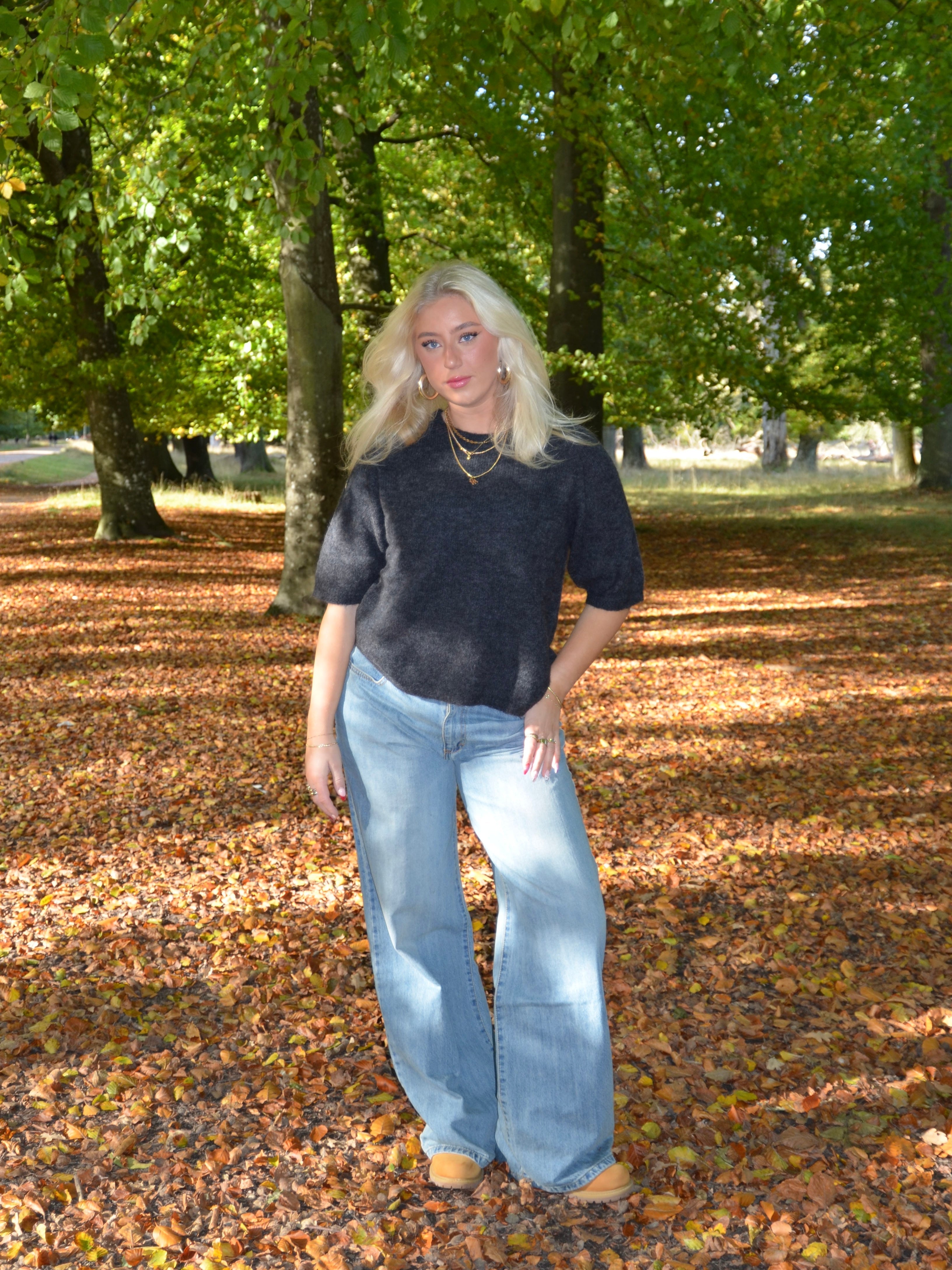 Isabell – Dark Grey Relaxed-Fit Knit Winter Sweater