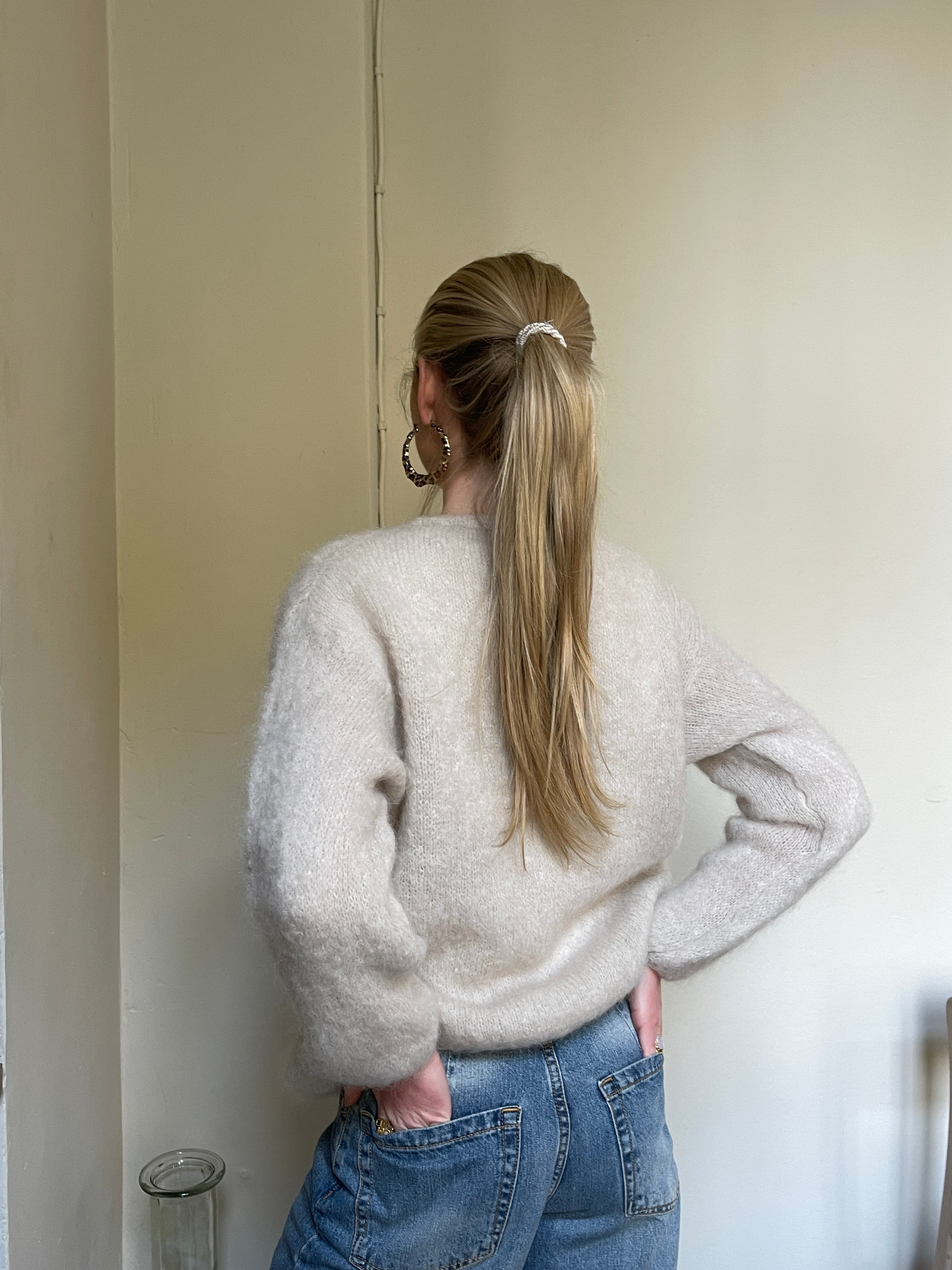 Jamilla – Mohair Knit Cardigan Beige