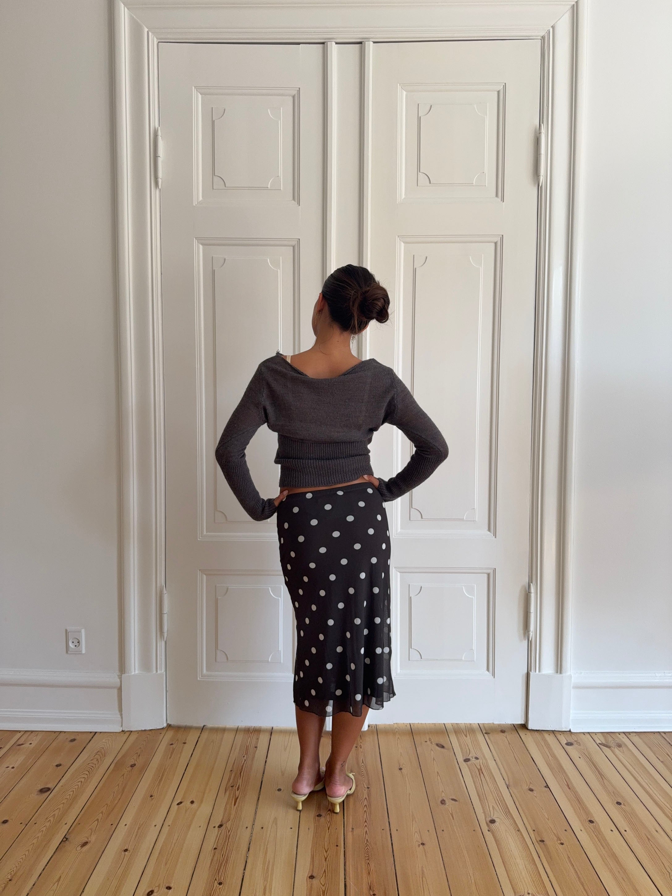 Lova – Grey Fitted Boatneck Knit Sweater