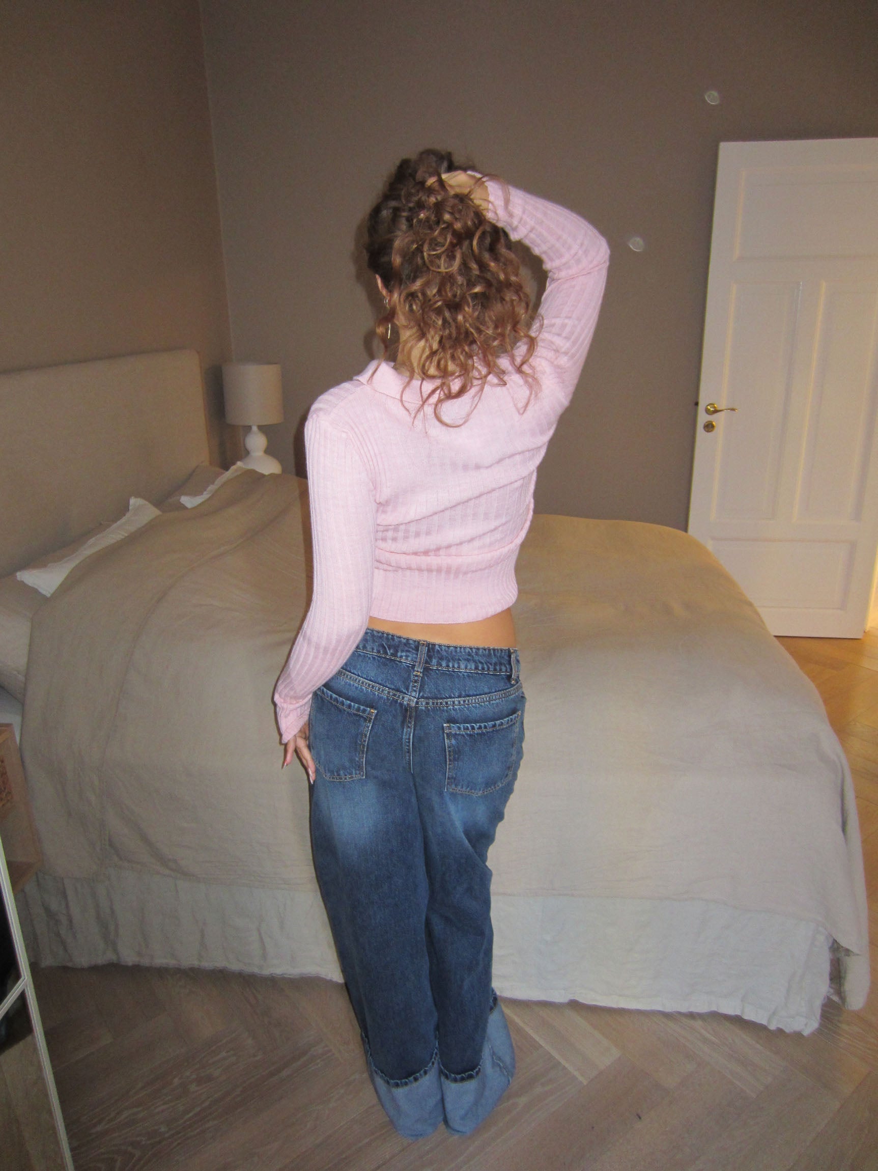 Layla – Pink Ribbed Knit Polo