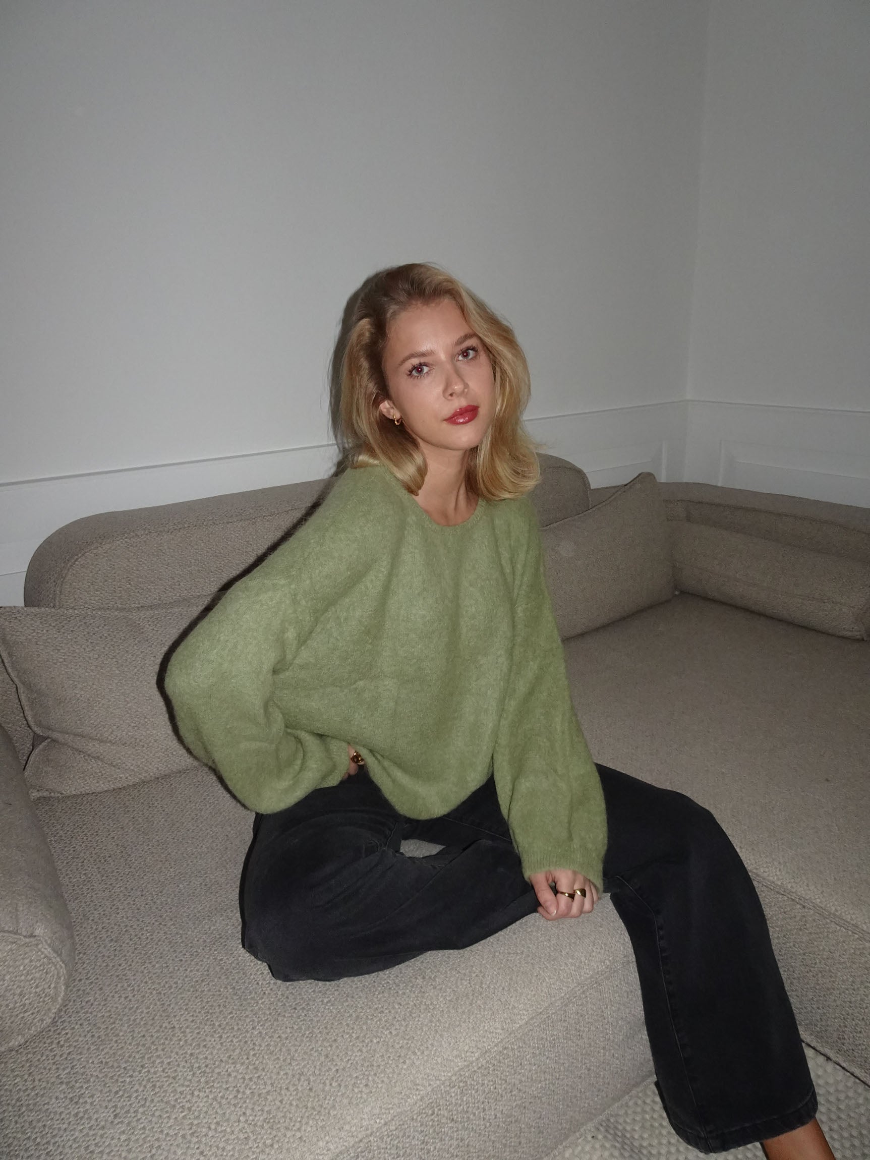 Hannah – Khaki Alpaca Oversized Winter Sweater