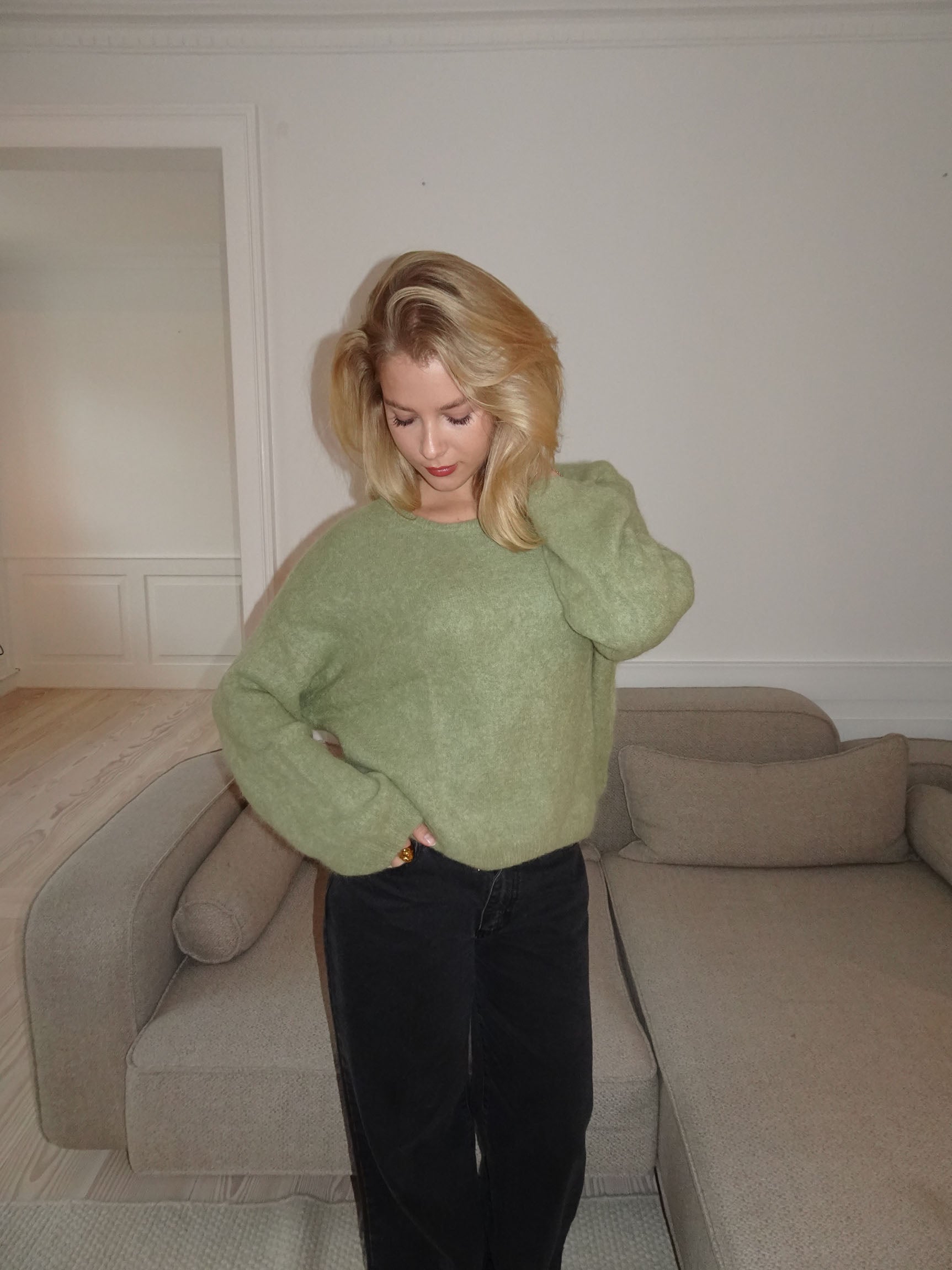 Hannah – Khaki Alpaca Oversized Winter Sweater