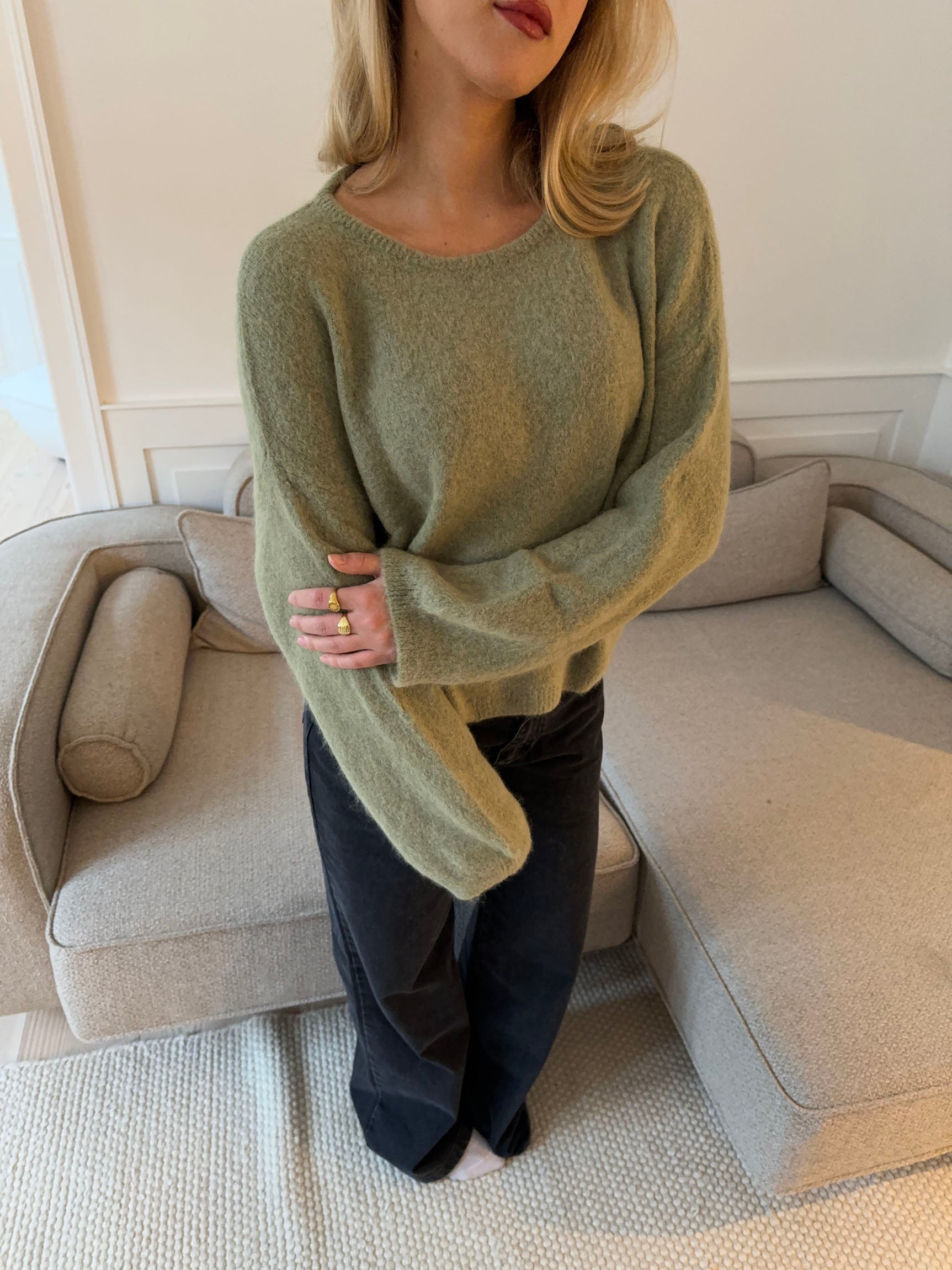 Hannah – Khaki Alpaca Oversized Winter Sweater