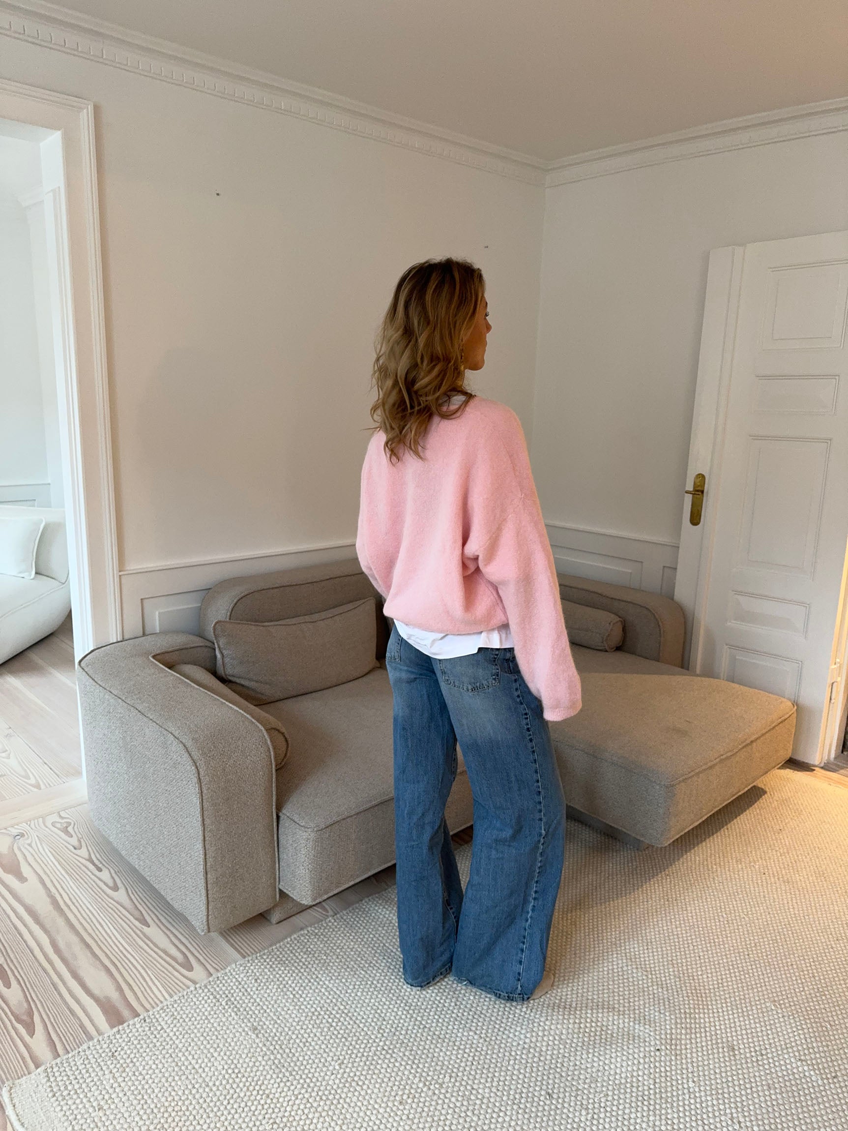 Sierra – Soft Pink Oversized Knit Winter Jumper