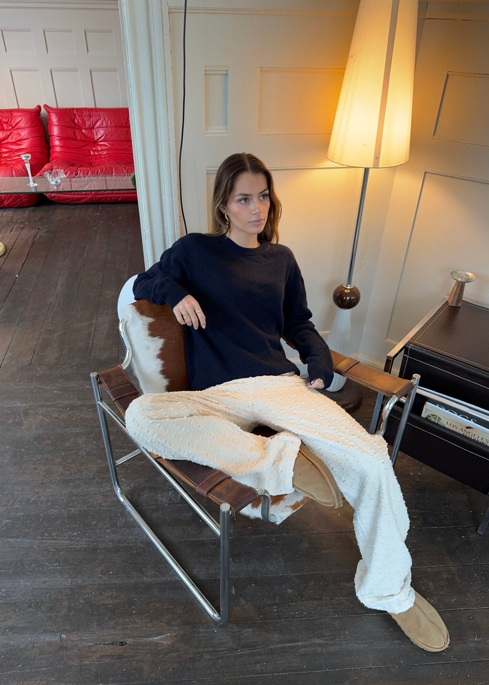 Ava – Navy Winter Wool Sweater