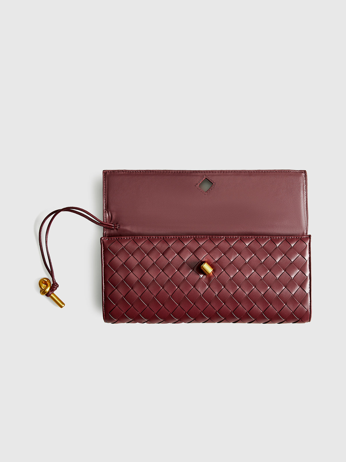 Lisa - Women’s Two‑Way Woven Flap Clutch & Shoulder Bag Gold‑Tone Hardware