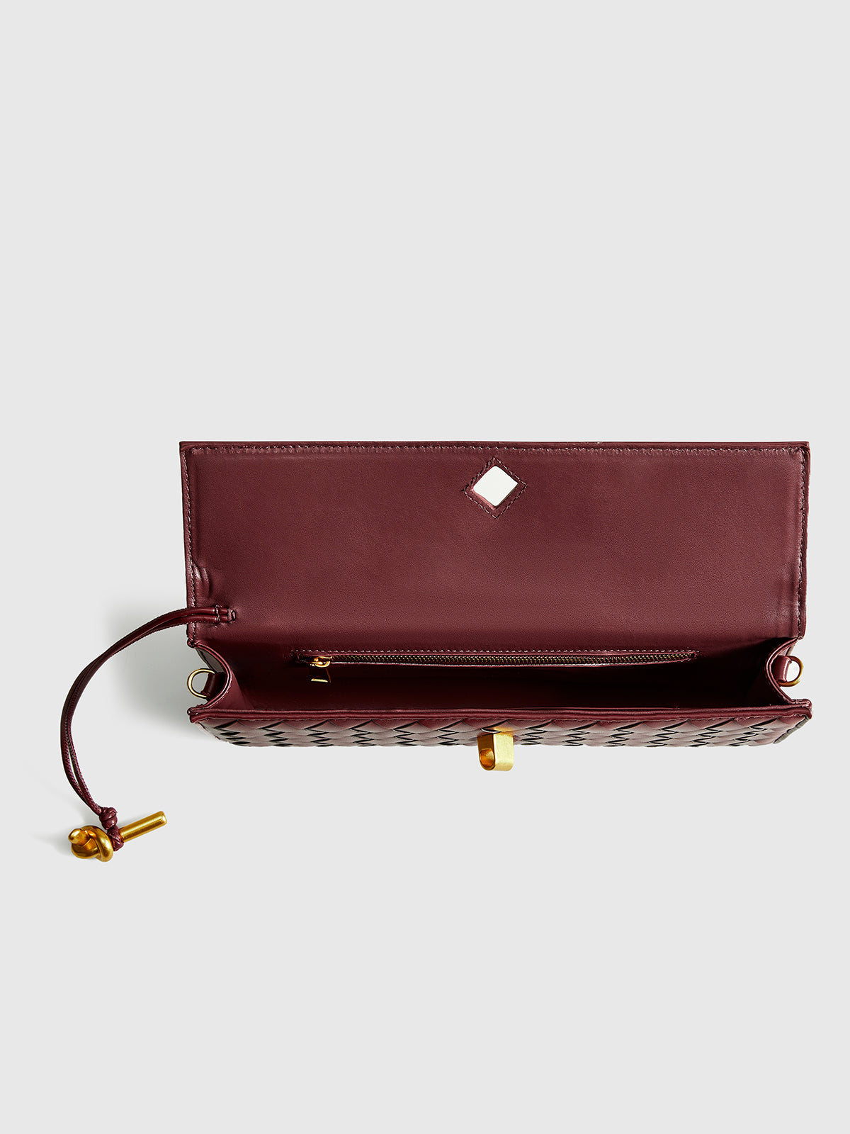 Lisa - Women’s Two‑Way Woven Flap Clutch & Shoulder Bag Gold‑Tone Hardware