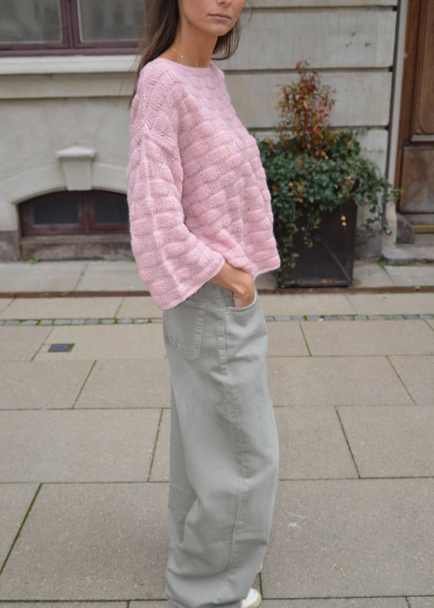 Isabelle – Textured Bubble Knit Winter Sweater