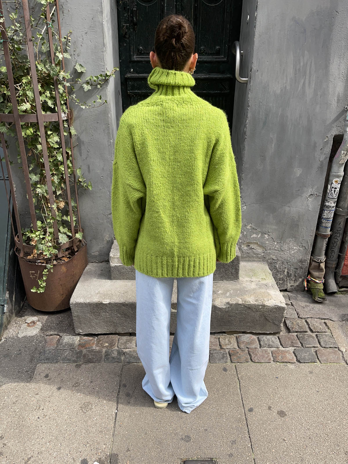 Valdamara - Lime Green Oversized Turtleneck Sweater