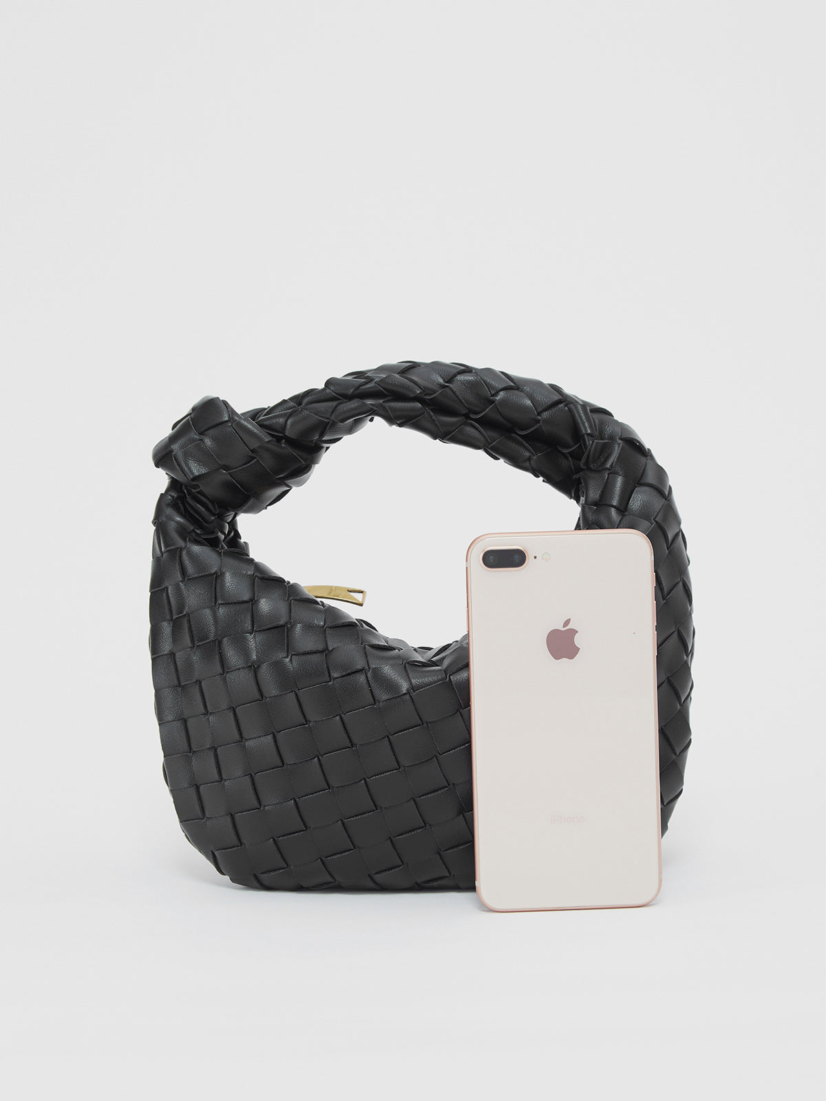 Venus - Braided Handbag – Woven Mini Hobo Bag with Knotted Handle, Vegan Leather