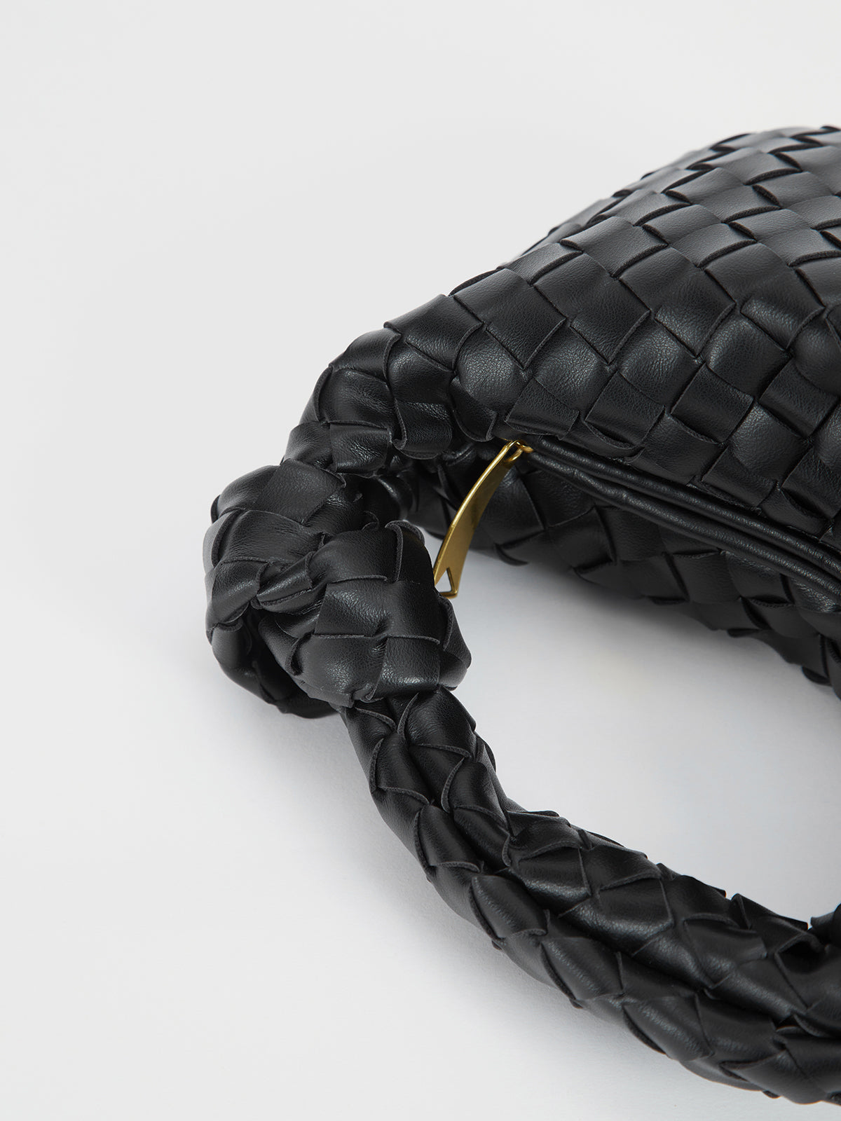 Venus - Braided Handbag – Woven Mini Hobo Bag with Knotted Handle, Vegan Leather