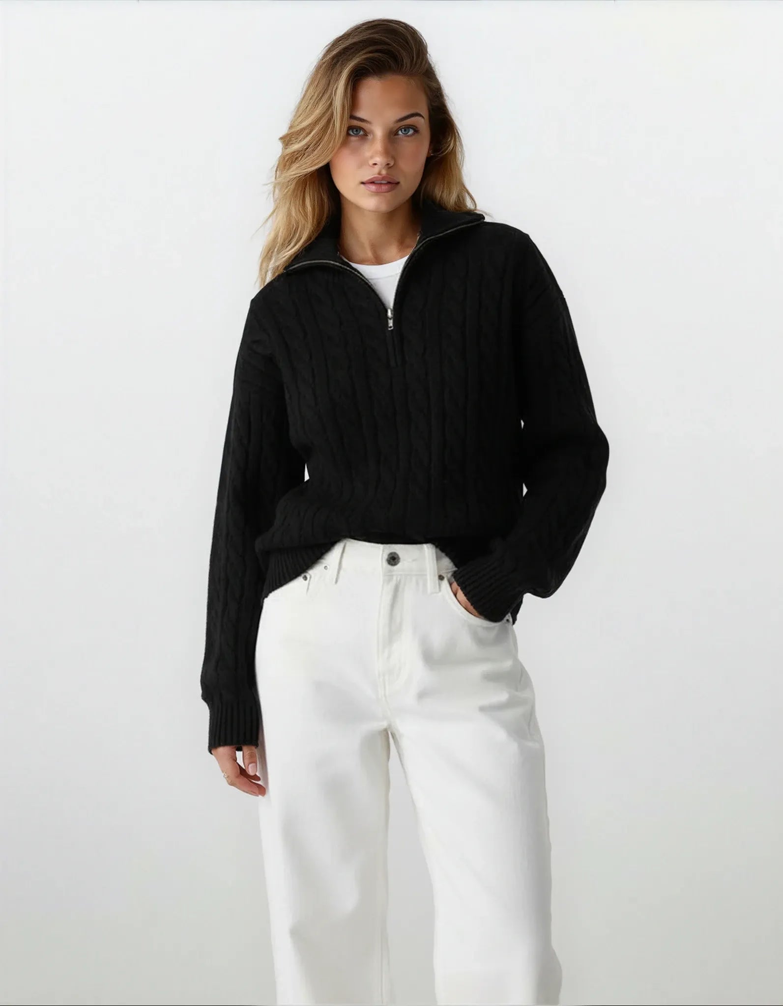 Lisa - Old Money Zip-Up Sweater For Women