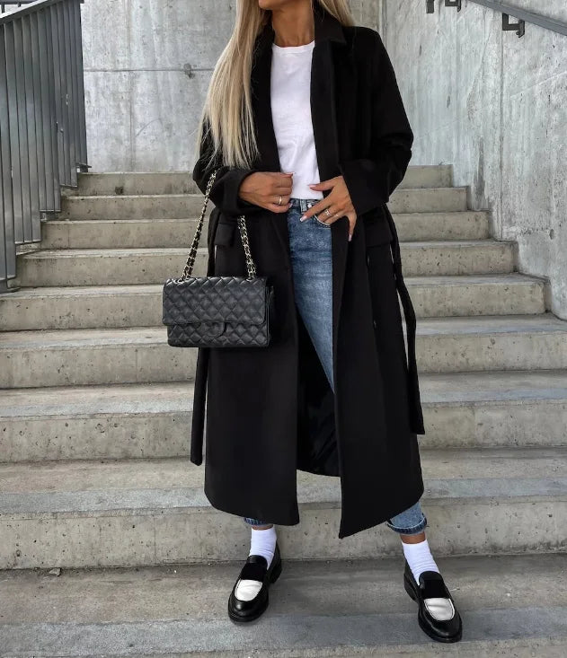 Corwyn – Long Belted Double Breasted Coat