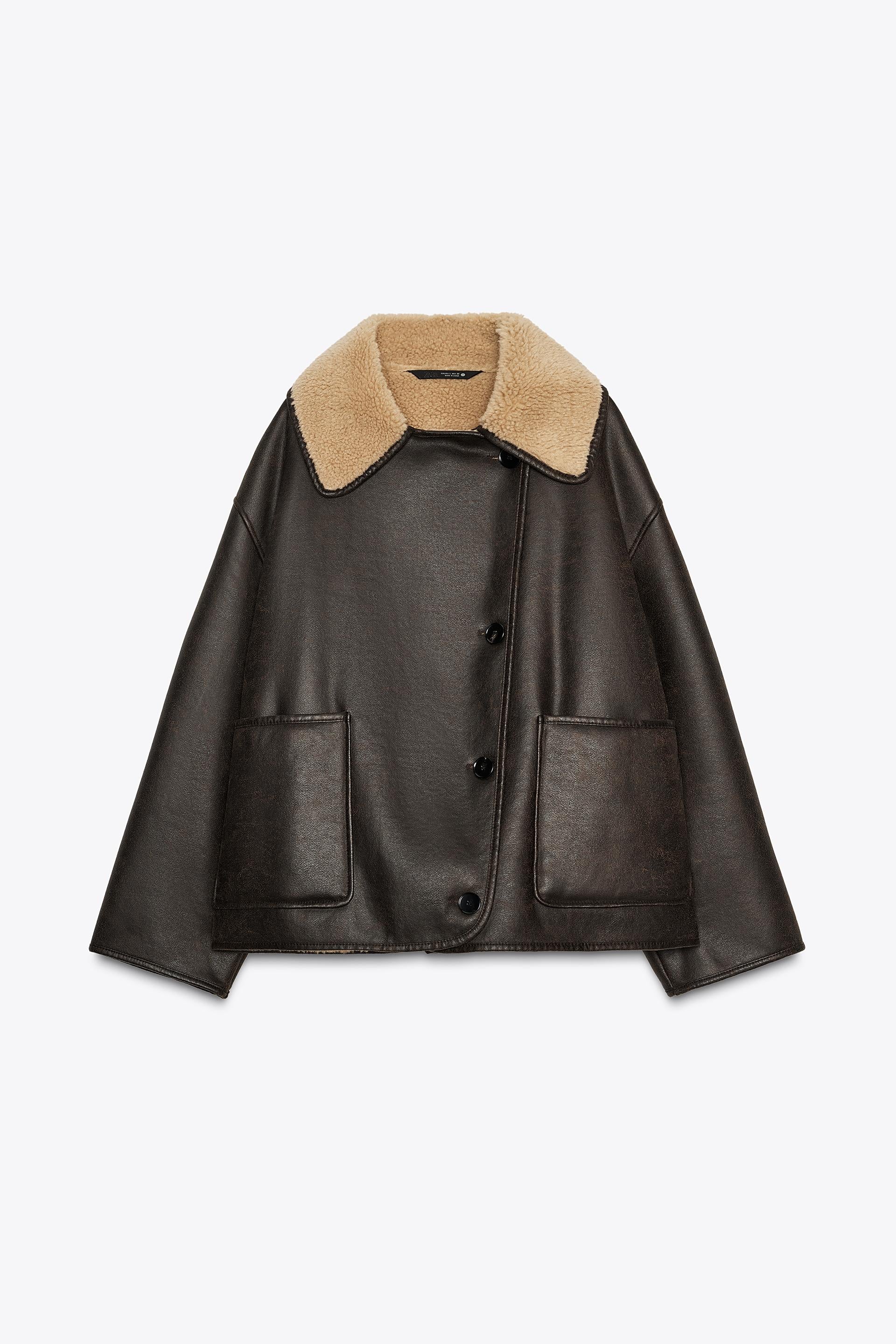Lisa - women’s leatherteddy collar jacket