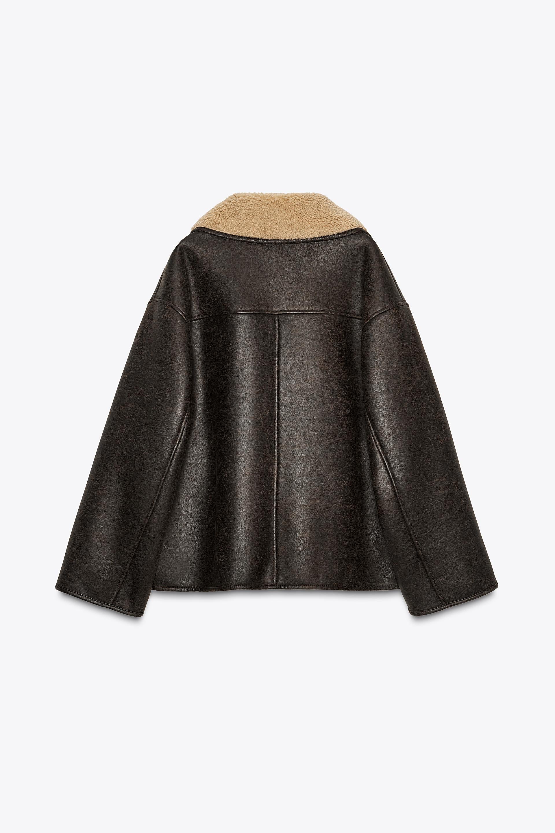 Lisa - women’s leatherteddy collar jacket